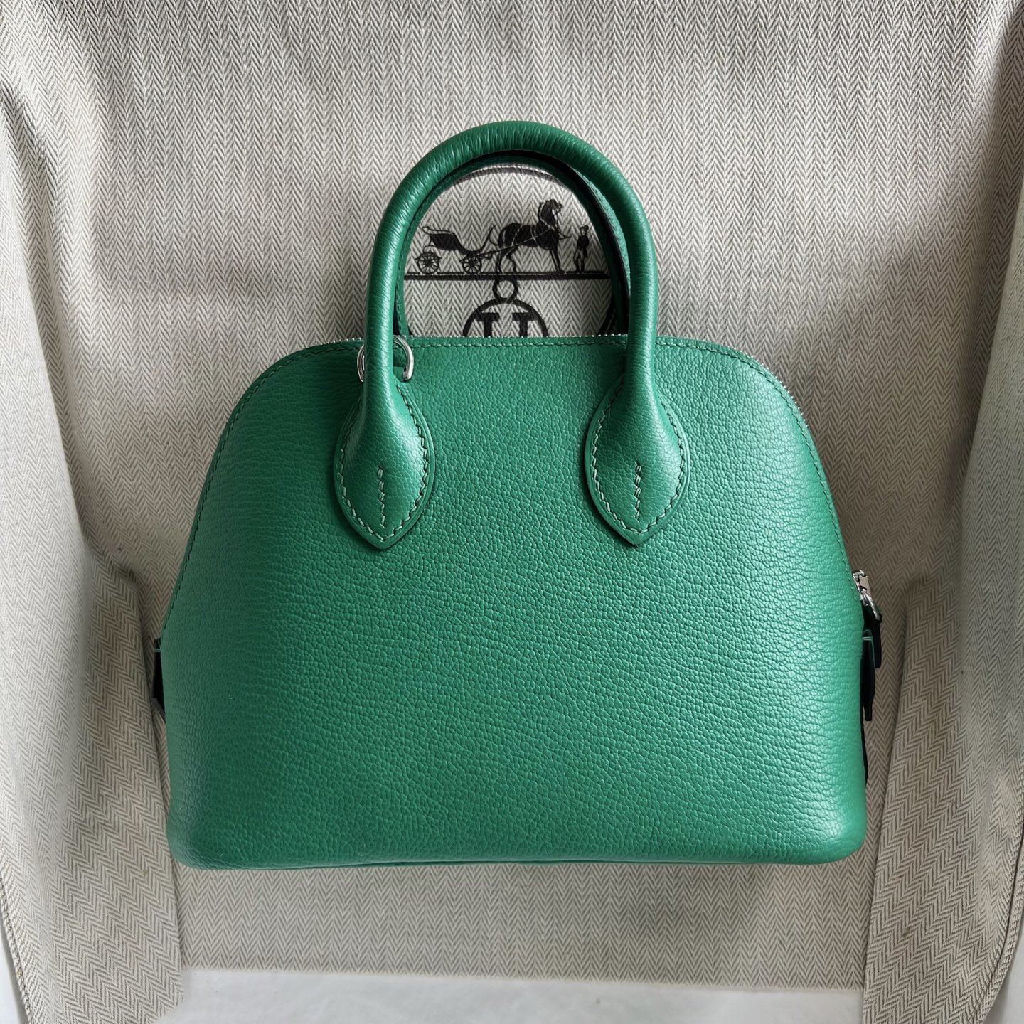 Mini Bolide 20cm Chever Color: U4 velvet green, fully handmade wax thread sewing Silver buckle customized✈️ - Image 11
