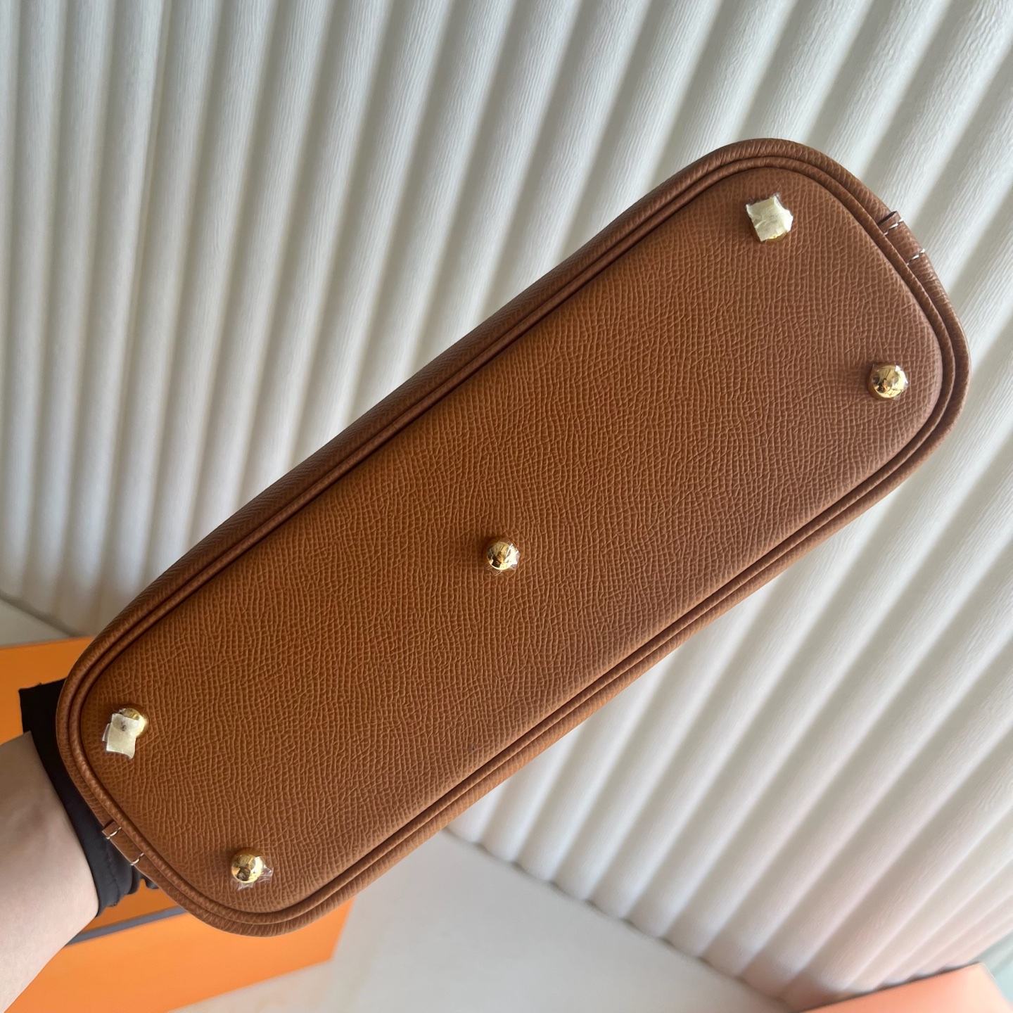 Bolide 25cm Epsom Color: Ck37 golden brown Gold Fully handmade wax thread sewing Gold buckle customized✈️ - Image 10