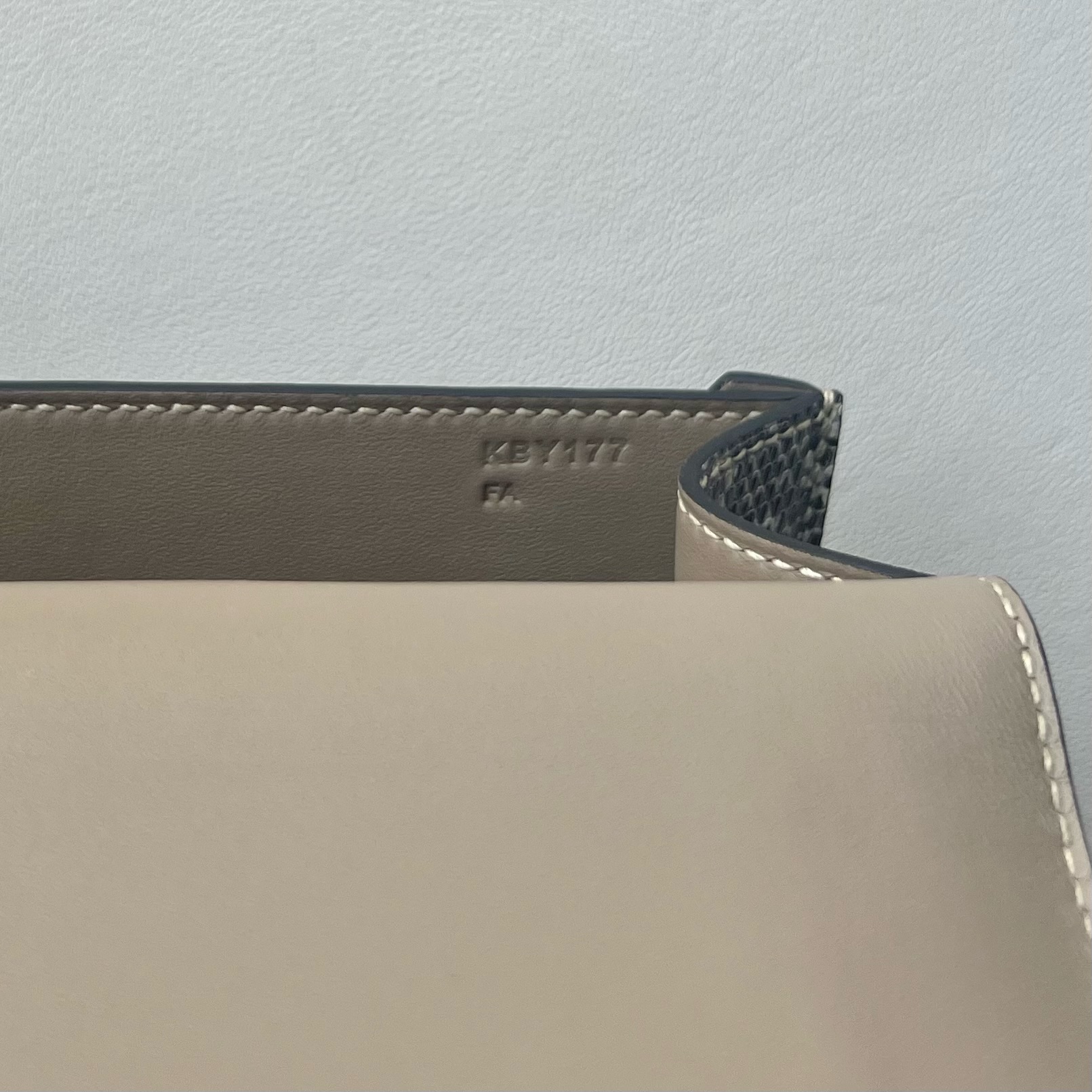 Verrou 21cm Lizard imported lizard skin Color: 1B Ombre natural color, fully handmade wax stitching Silver buckle customized✈️ - Image 7