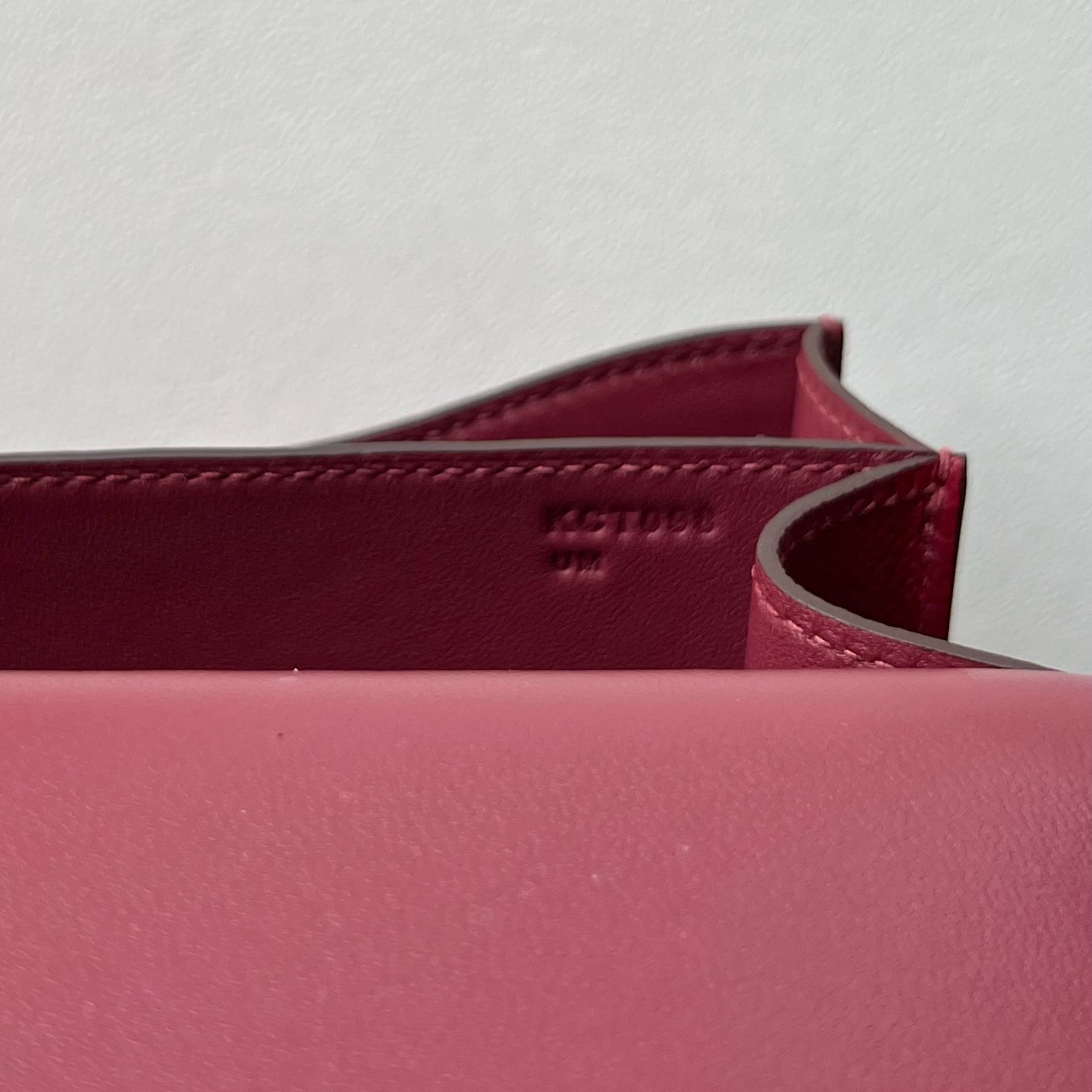 Constance 18cm Epsom Color: K1 garnet red rouge grenat Ghw Fully handmade wax stitching Gold buckle customized✈️ - Image 7