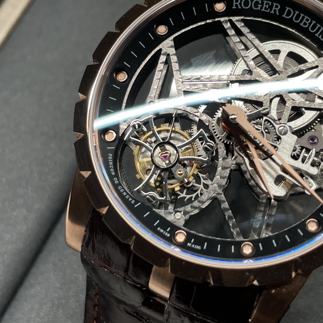 Roger's Skeleton Tourbillon Rose Gold Brown Leather bbr❗️ - Image 2