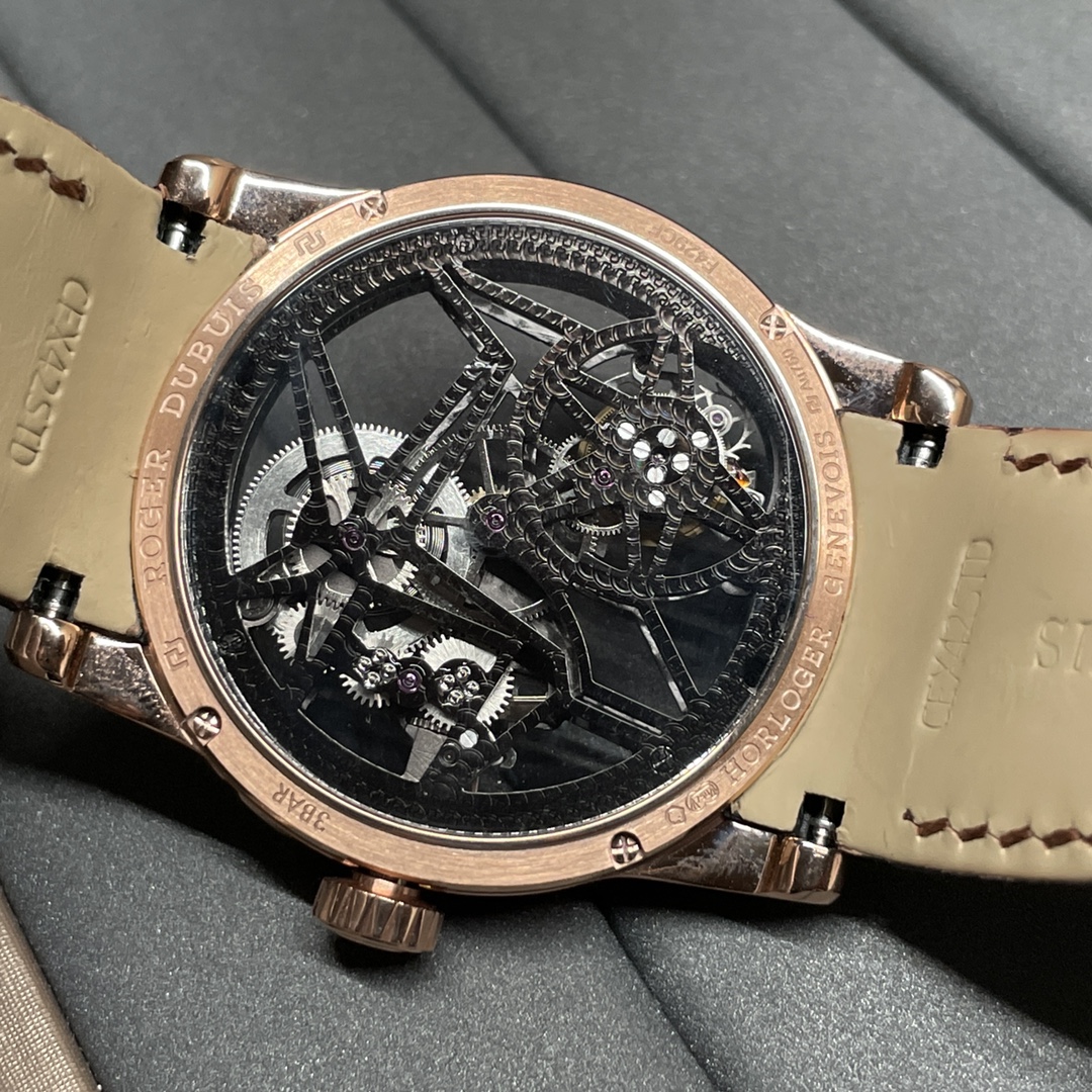 Roger's Skeleton Tourbillon Rose Gold Brown Leather bbr❗️ - Image 8