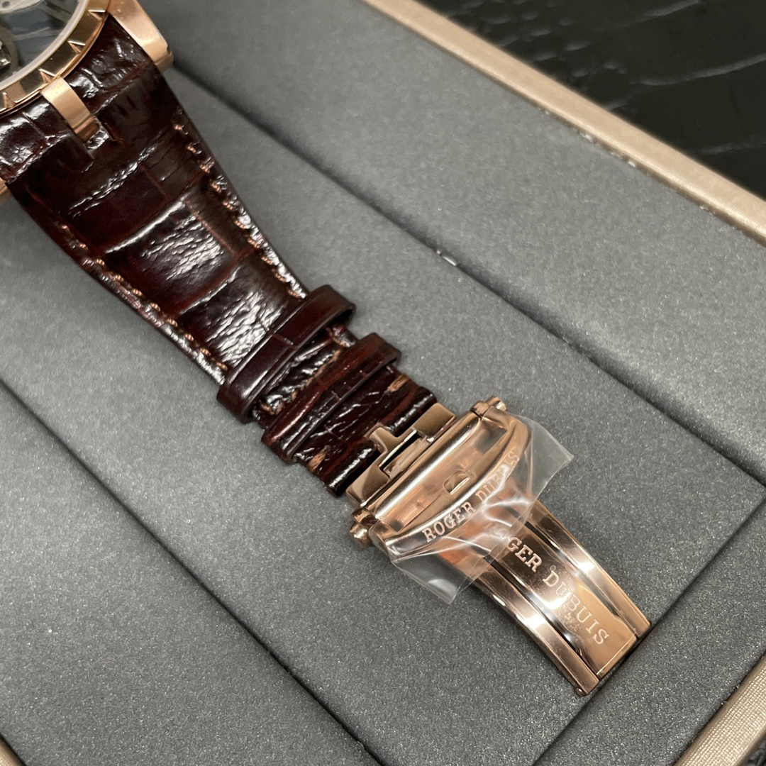 Roger's Skeleton Tourbillon Rose Gold Brown Leather bbr❗️ - Image 9