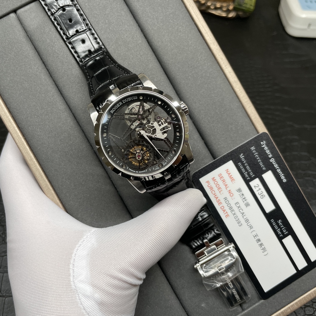 Roger's Dolby Tourbillon Silver Case Black Belt BBR❗️