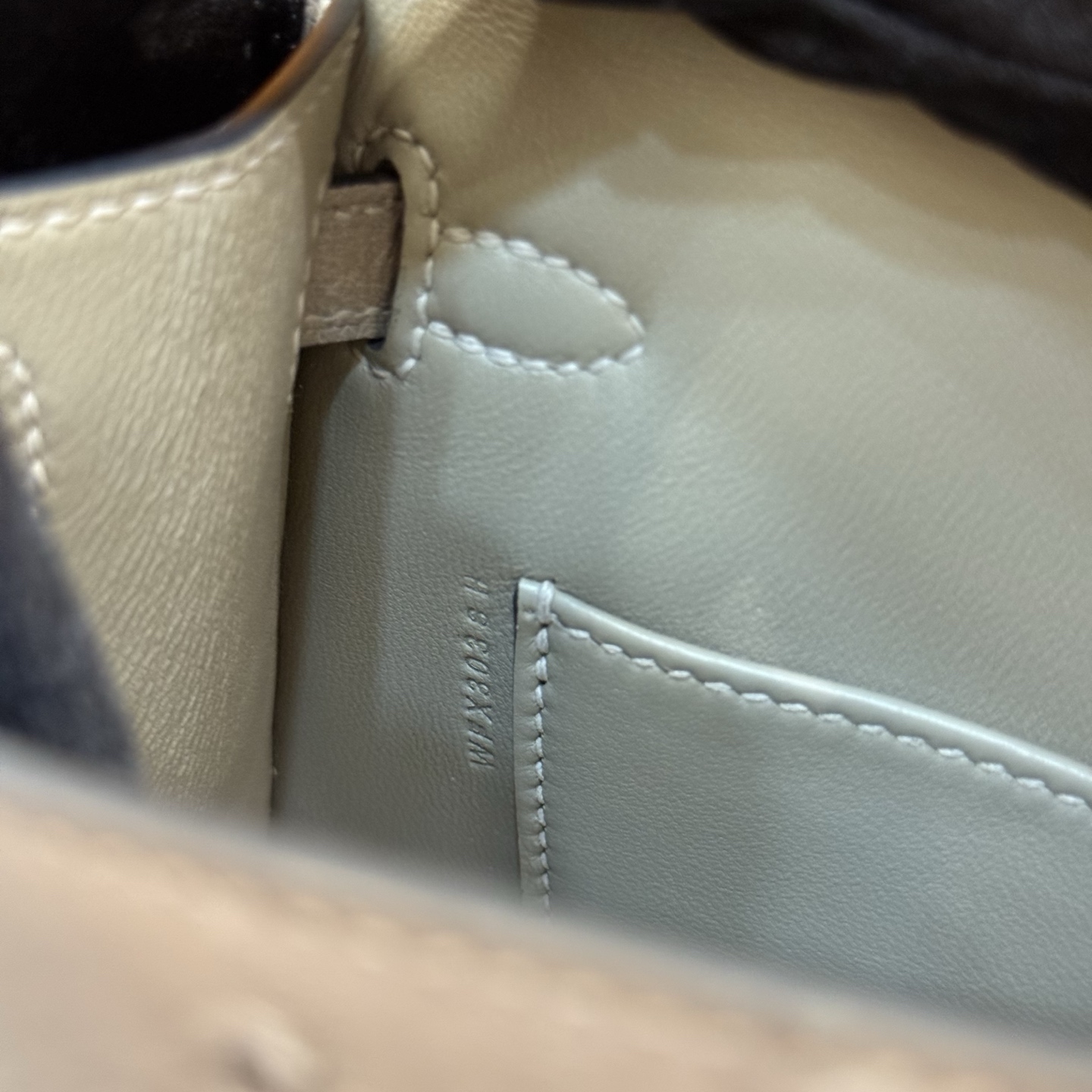 Kelly Mini Ostrich original imported kk ostrich Color: M8 asphalt gray, gold buckle, fully handmade wax stitching - Image 10