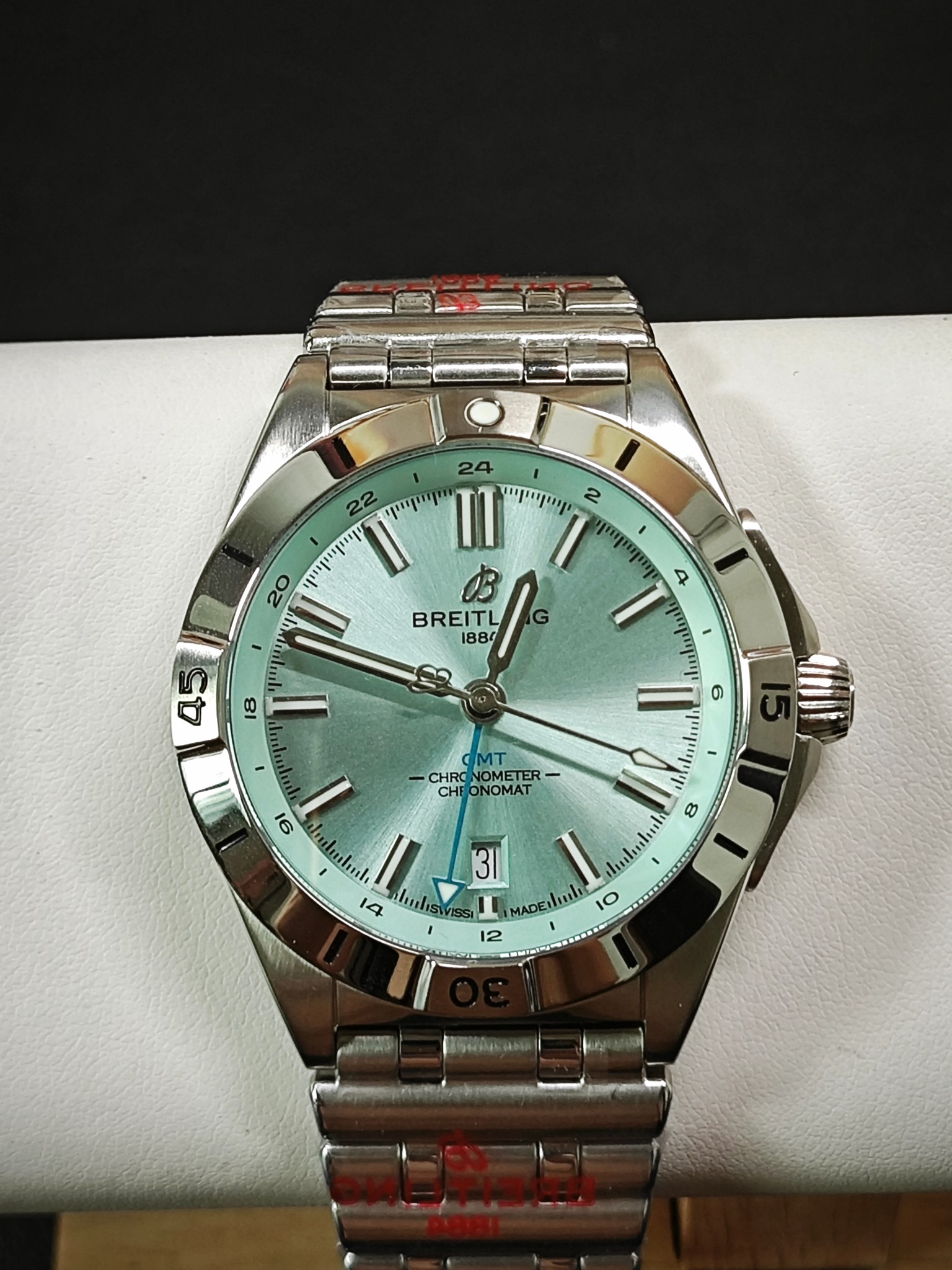 BLS Breitling Mechanical Chronograph Mint Green - Image 2