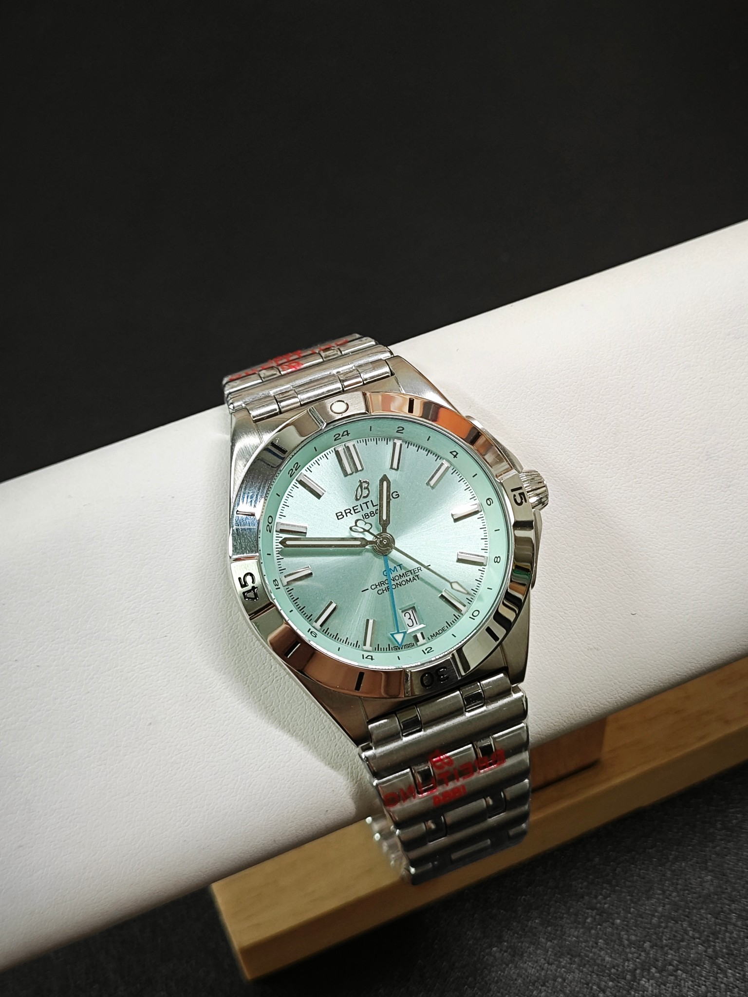 BLS Breitling Mechanical Chronograph Mint Green - Image 3