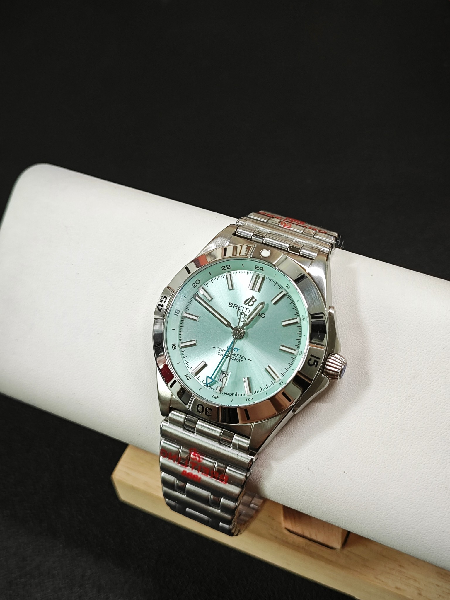 BLS Breitling Mechanical Chronograph Mint Green - Image 4
