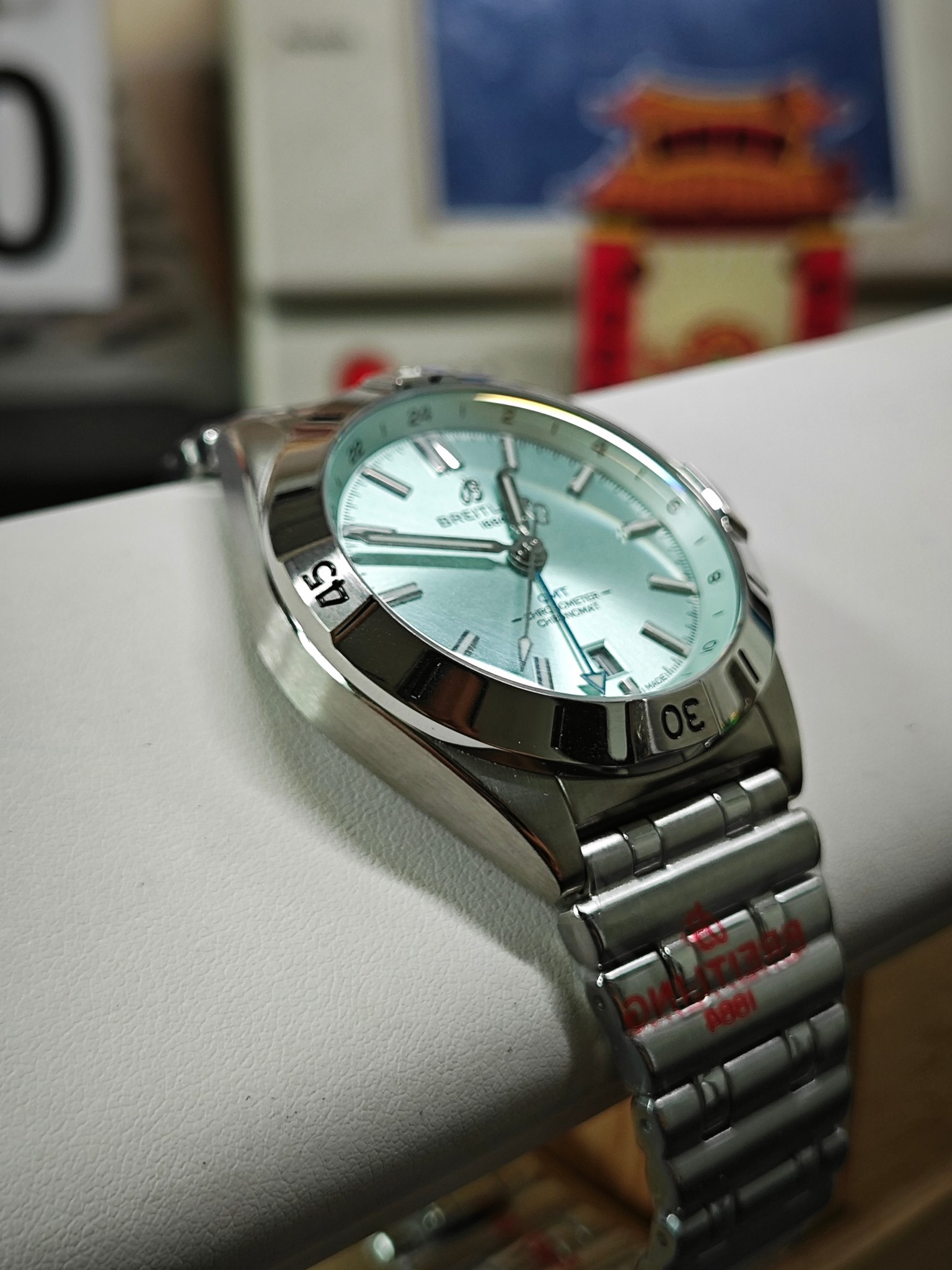 BLS Breitling Mechanical Chronograph Mint Green - Image 5