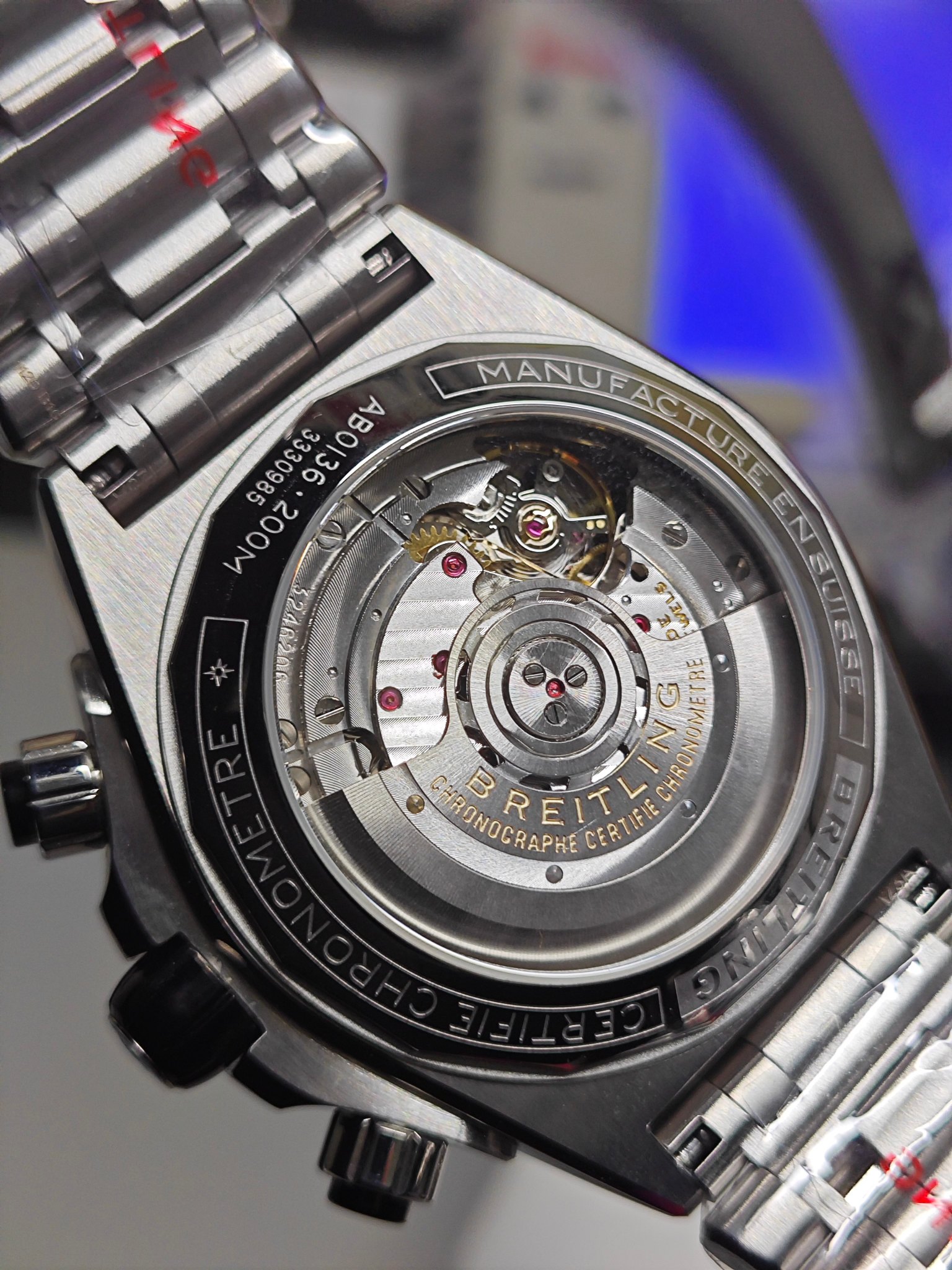 BLS Breitling Mechanical Chronograph Ice Blue Face - Image 9