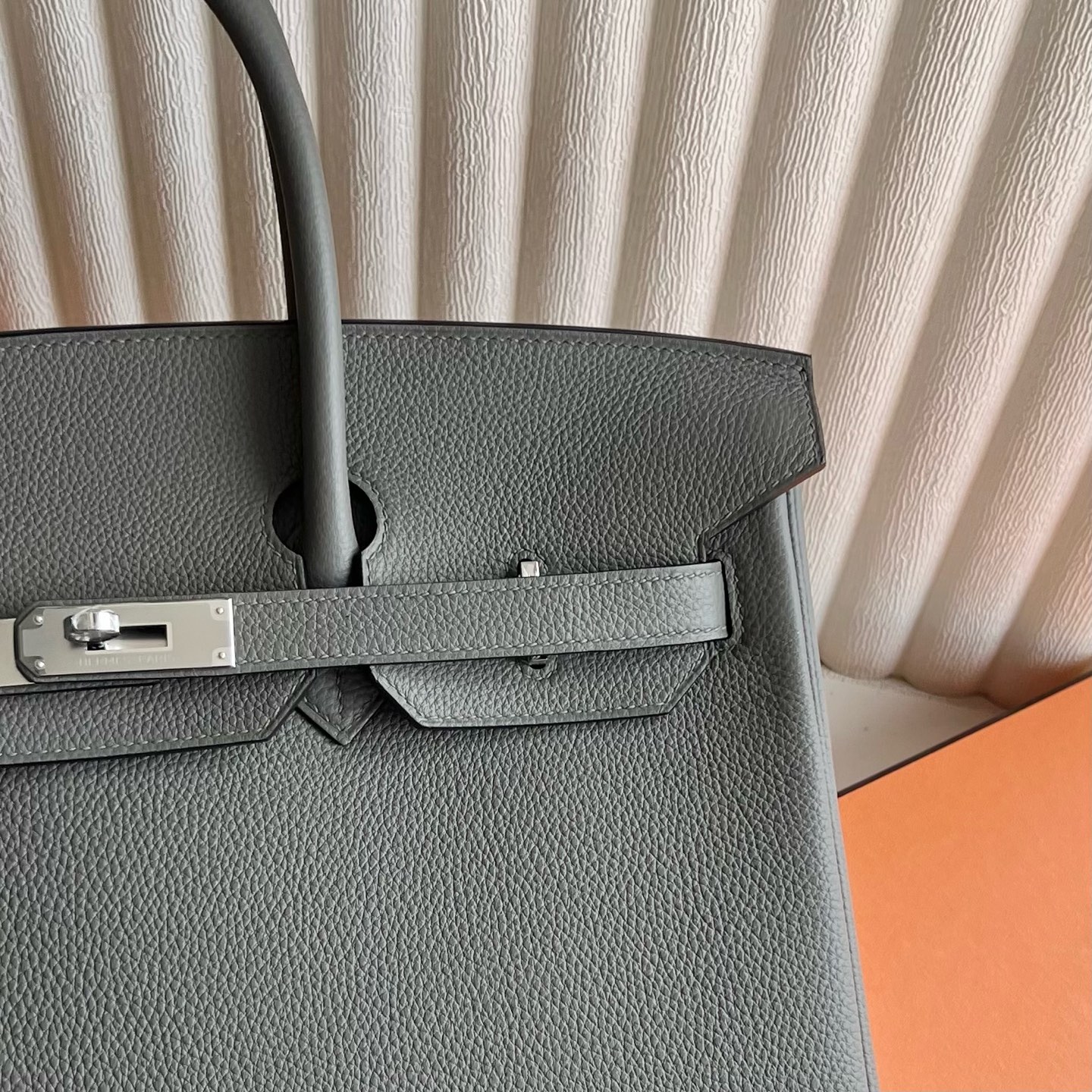 Birkin 35cm Togo original imported German calfskin Color: 0L cumulonimbus gray, fully handmade wax stitching Silver buckle customized✈️ - Image 2