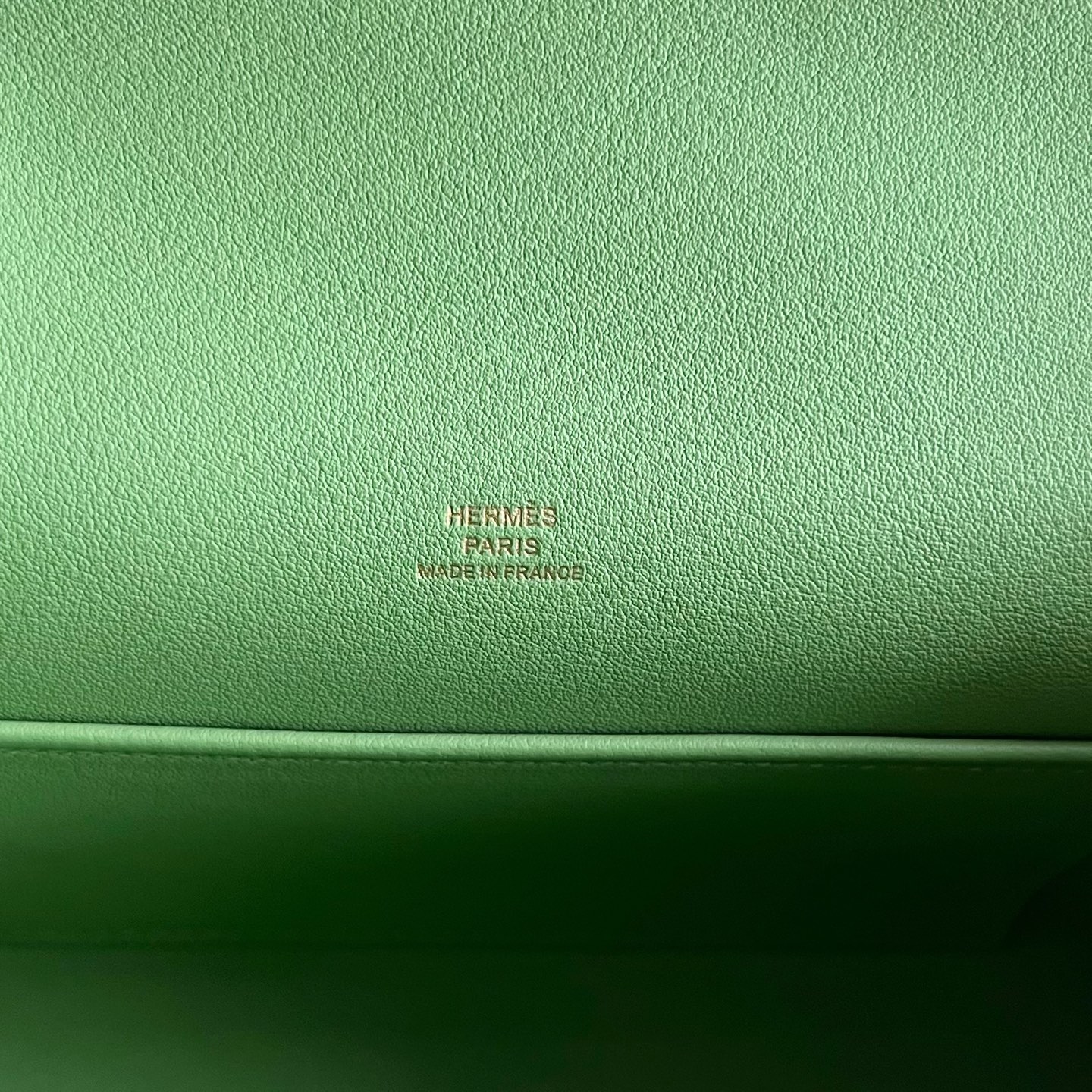 MiniKelly Pochette 22cm Swift Color: 3i Vert Criquet avocado green gold buckle fully handmade wax stitching customized✈️ - Image 7