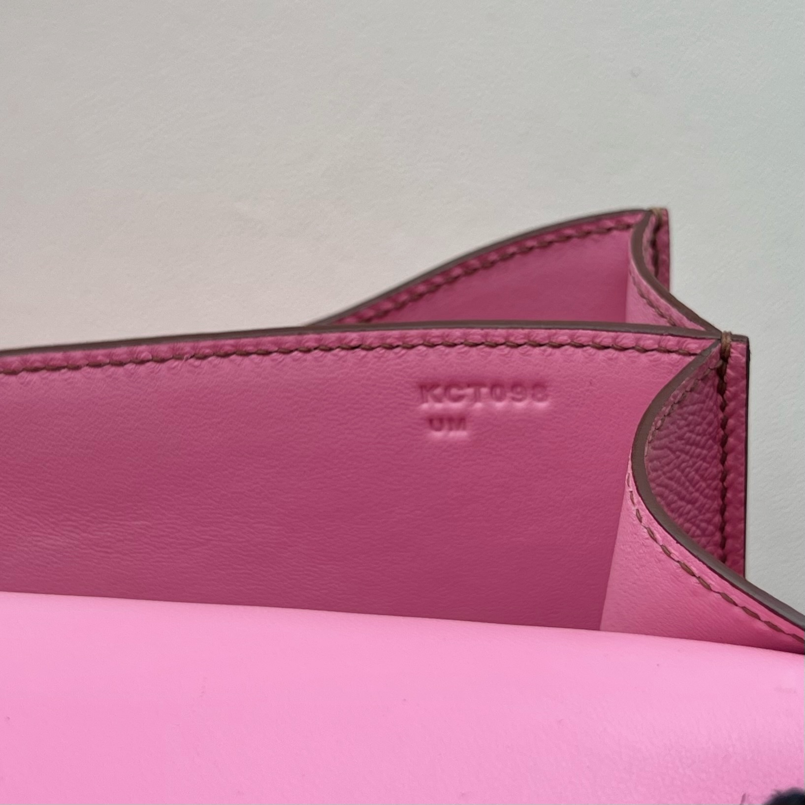 Constance 18cm Epsom Color: 5P cherry blossom pink, fully handmade wax thread sewing Silver buckle customized✈️ - Image 6