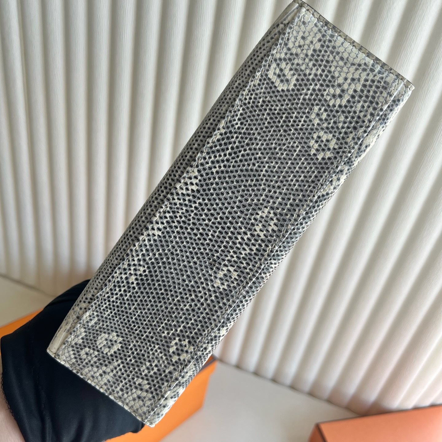 Mini Kelly Pochette 22cm Lizard imported lizard skin Color: 1B natural color, silver buckle, fully handmade wax stitching Phw customized✈️ - Image 10