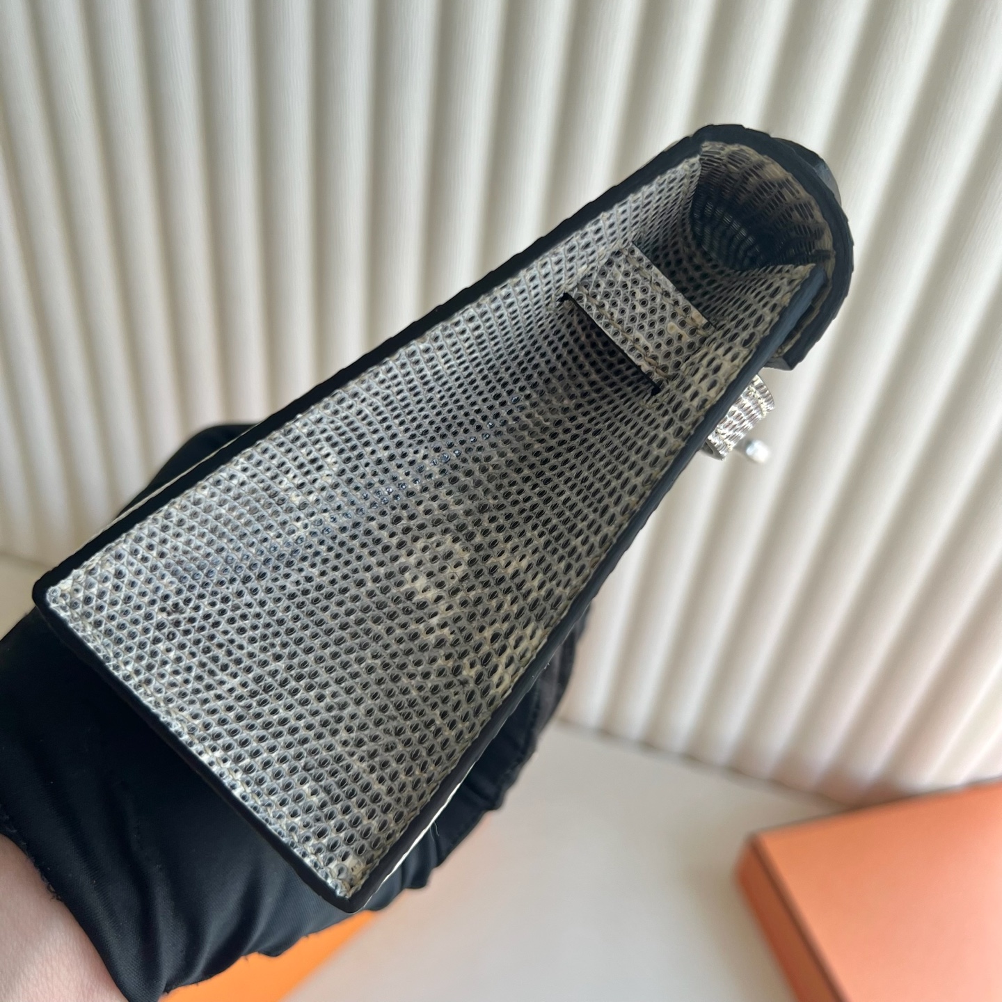 Mini Kelly Pochette 22cm Lizard imported lizard skin Color: 1B natural color, silver buckle, fully handmade wax stitching Phw customized✈️ - Image 9