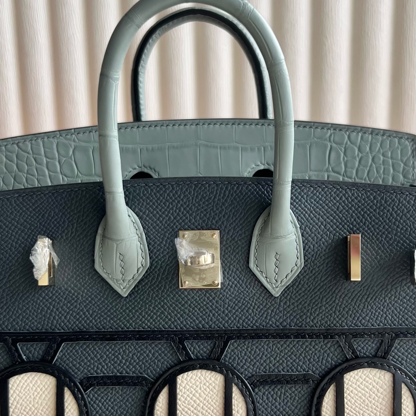 Birkin 20cm limited edition gray little house 🏠 Fully handmade wax stitching Phw Stock - Image 8