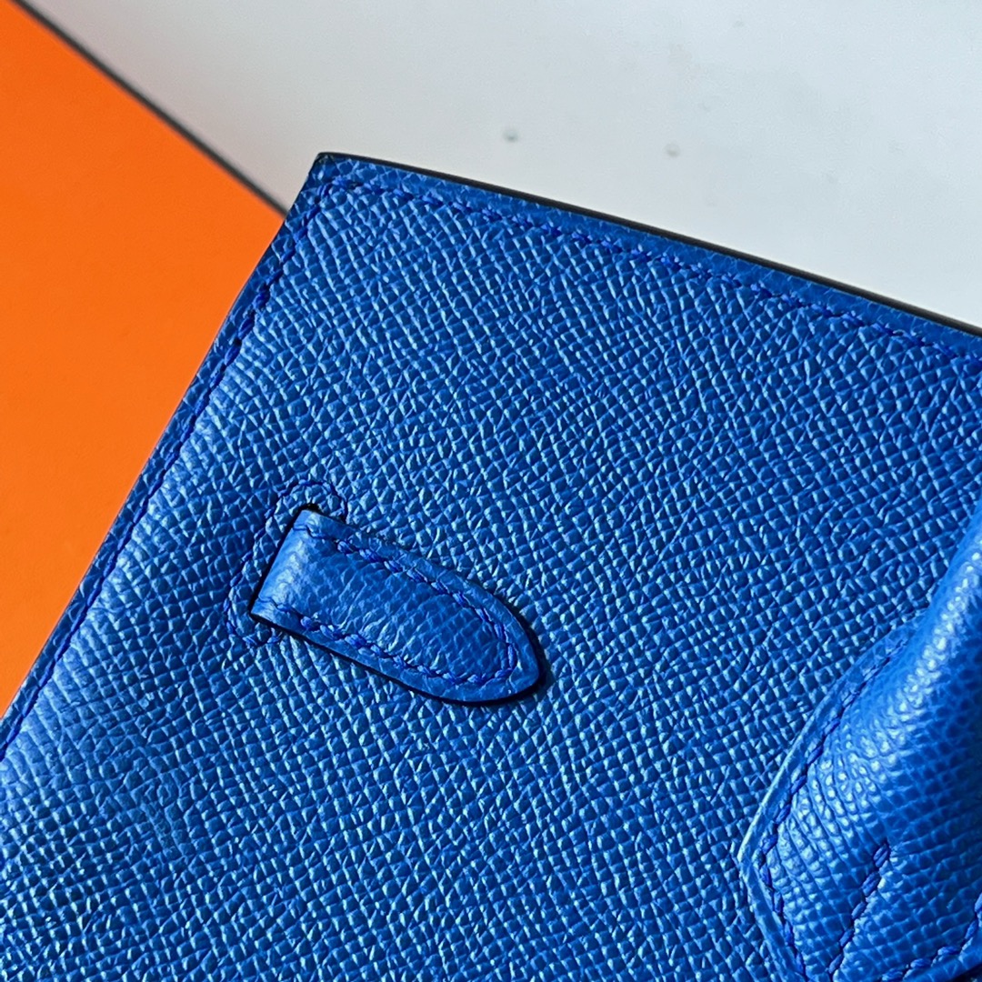 Birkin 25cm Sellier Epsom 71 French Blue Gold Buckle Fully Handmade Wax Thread Sewing Ghw Customized✈️ - Image 5