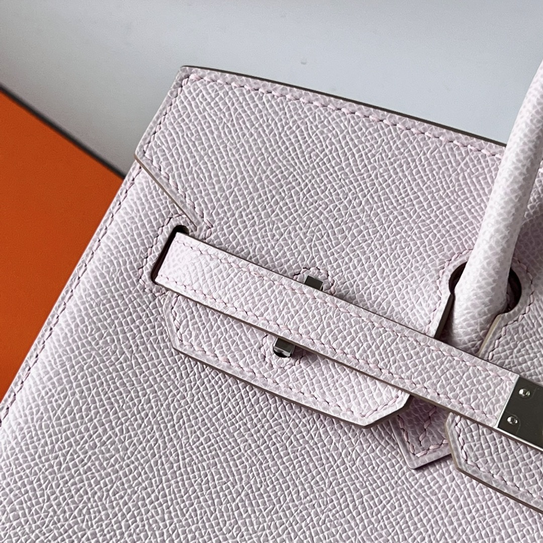 Birkin 25cm Sellier Epsom 09 New Fantasy Pink Purple Silver Buckle Fully Handmade Wax Thread Sewing Phw Customized✈️ - Image 3