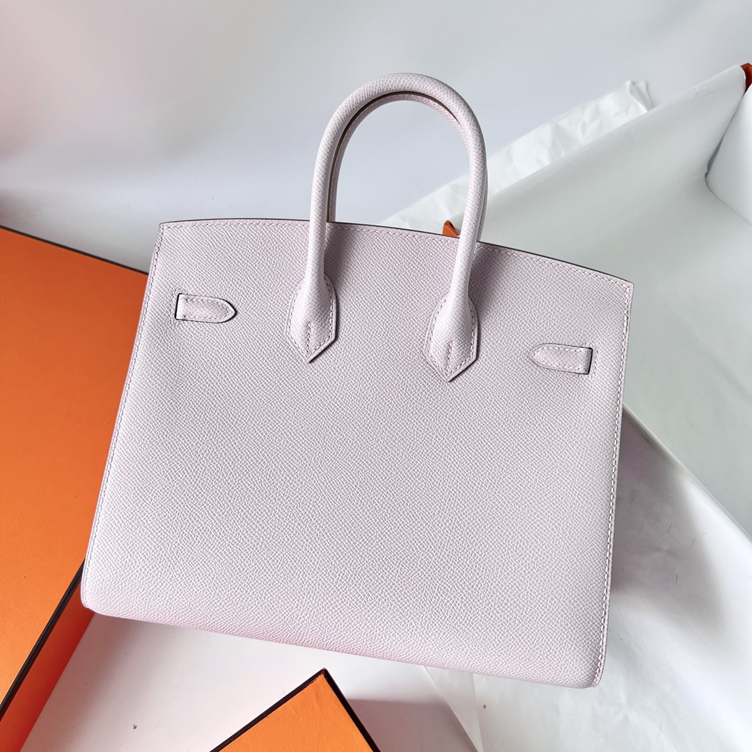 Birkin 25cm Sellier Epsom 09 New Fantasy Pink Purple Silver Buckle Fully Handmade Wax Thread Sewing Phw Customized✈️ - Image 5