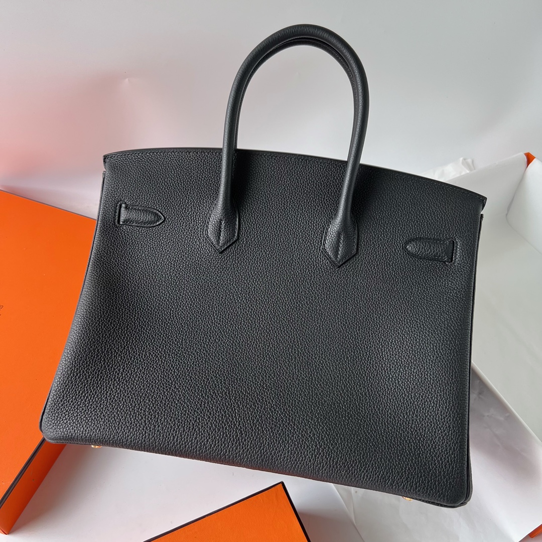 Birkin 35cm Togo leather 89 black gold buckle fully handmade wax stitching Ghw customized✈️ - Image 3