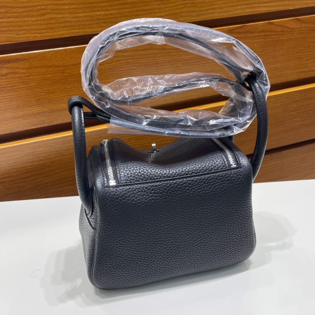 Mini Lindy Clemence Ck89 black Noir silver buckle fully handmade wax stitching Phw Stock - Image 9