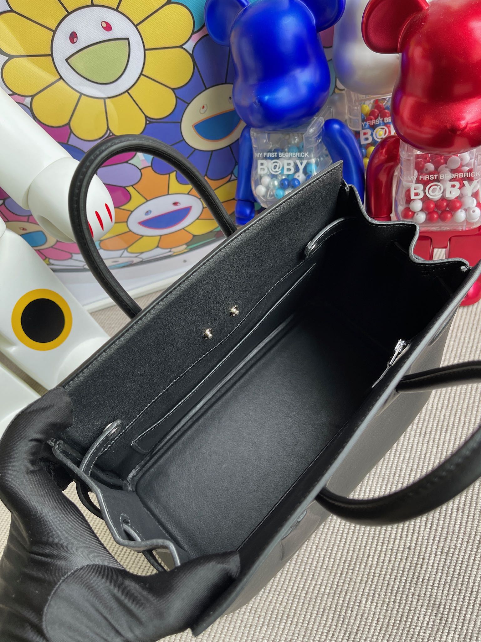 Birkin 25cm Shadow Swift Phantom Ck89 Black Noir Fully Handmade Wax Thread Phw Stock - Image 6