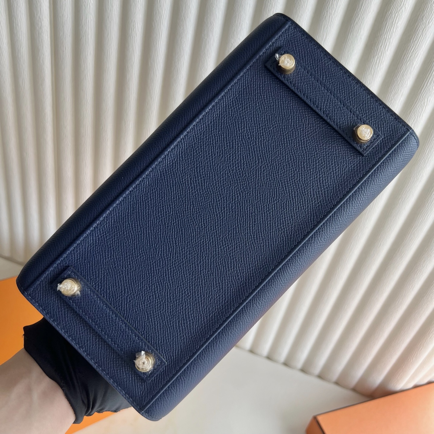 Birkin 25cm Sellier Epsom Color: 73 sapphire blue, fully handmade wax stitching Customized✈️ - Image 10