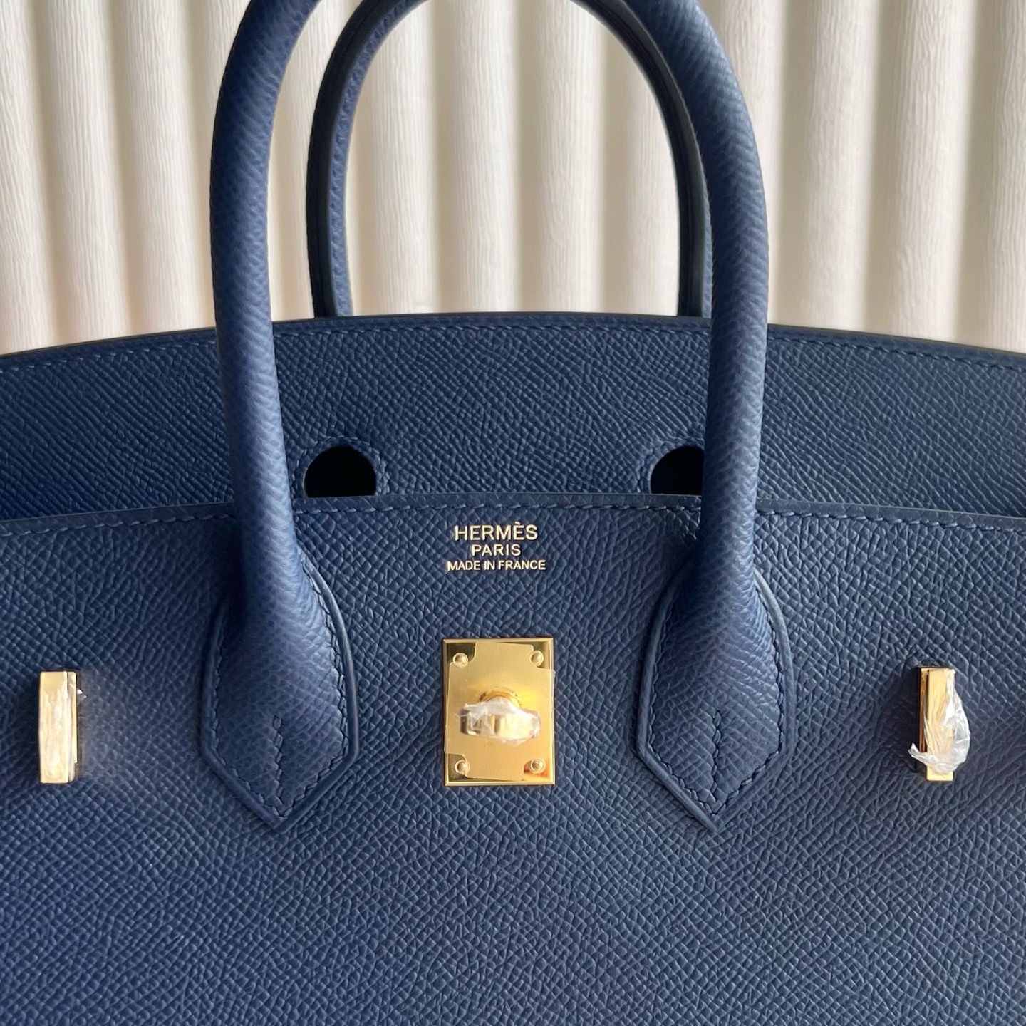 Birkin 25cm Sellier Epsom Color: 73 sapphire blue, fully handmade wax stitching Customized✈️ - Image 9