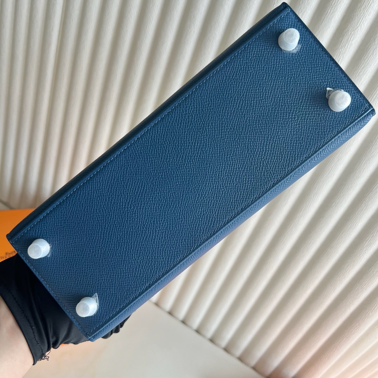 Kelly 25cm Epsom Color: R2 Blue Agate, agate blue, fully handmade wax stitching Phw customized✈️ - Image 10