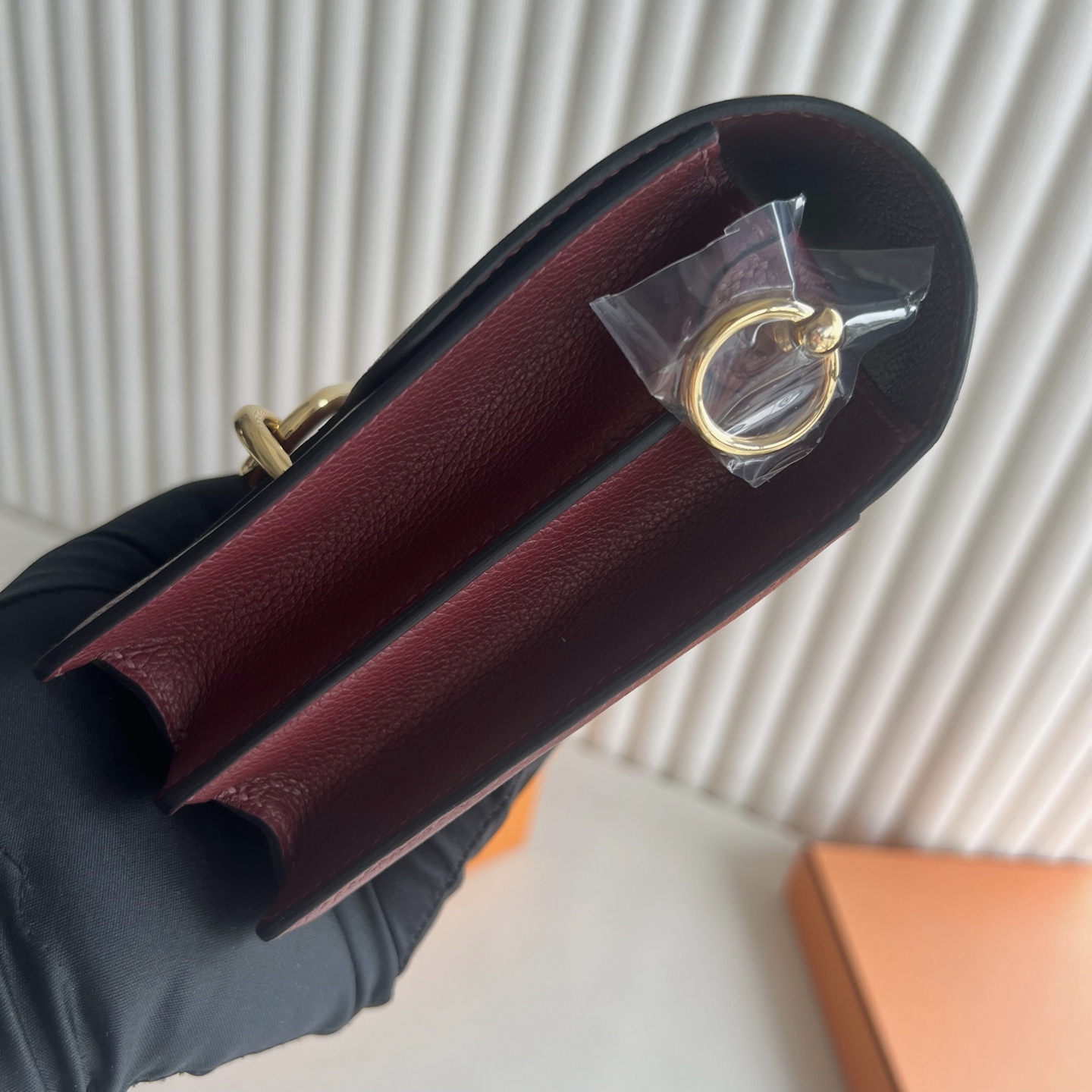 Spot Roulis 18cm original imported Evercolor Color: 55 Hermes Red Rouge H Ghw Fully handmade wax thread sewing gold buckle Stock - Image 3