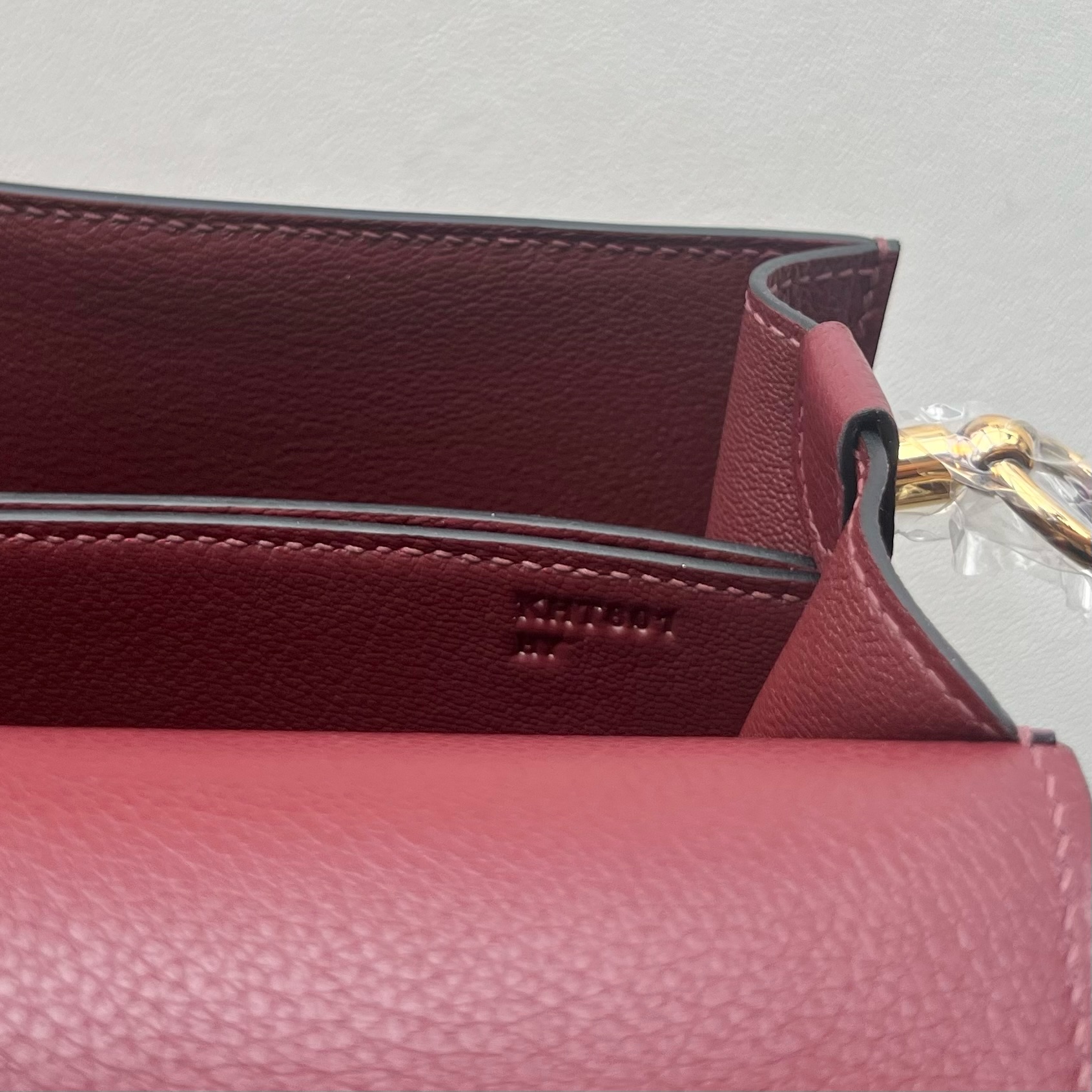 Spot Roulis 18cm original imported Evercolor Color: 55 Hermes Red Rouge H Ghw Fully handmade wax thread sewing gold buckle Stock - Image 7