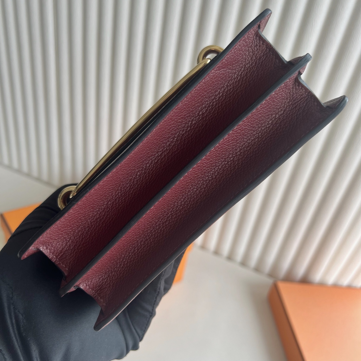 Spot Roulis 18cm original imported Evercolor Color: 55 Hermes Red Rouge H Ghw Fully handmade wax thread sewing gold buckle Stock - Image 9