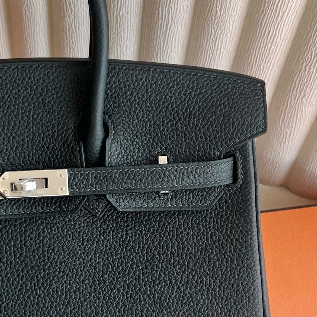 Birkin 25cm Togo original calfskin imported from Germany Color: 6O cypress green Vert Cypres fully handmade wax stitching Silver buckle customized✈️ - Image 2