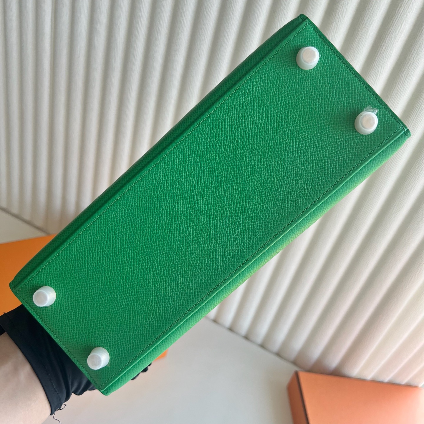 Spot Kelly 25cm Epsom Color: 1L cactus green Cactus gold buckle, fully handmade wax thread sewing Ghw Stock - Image 10