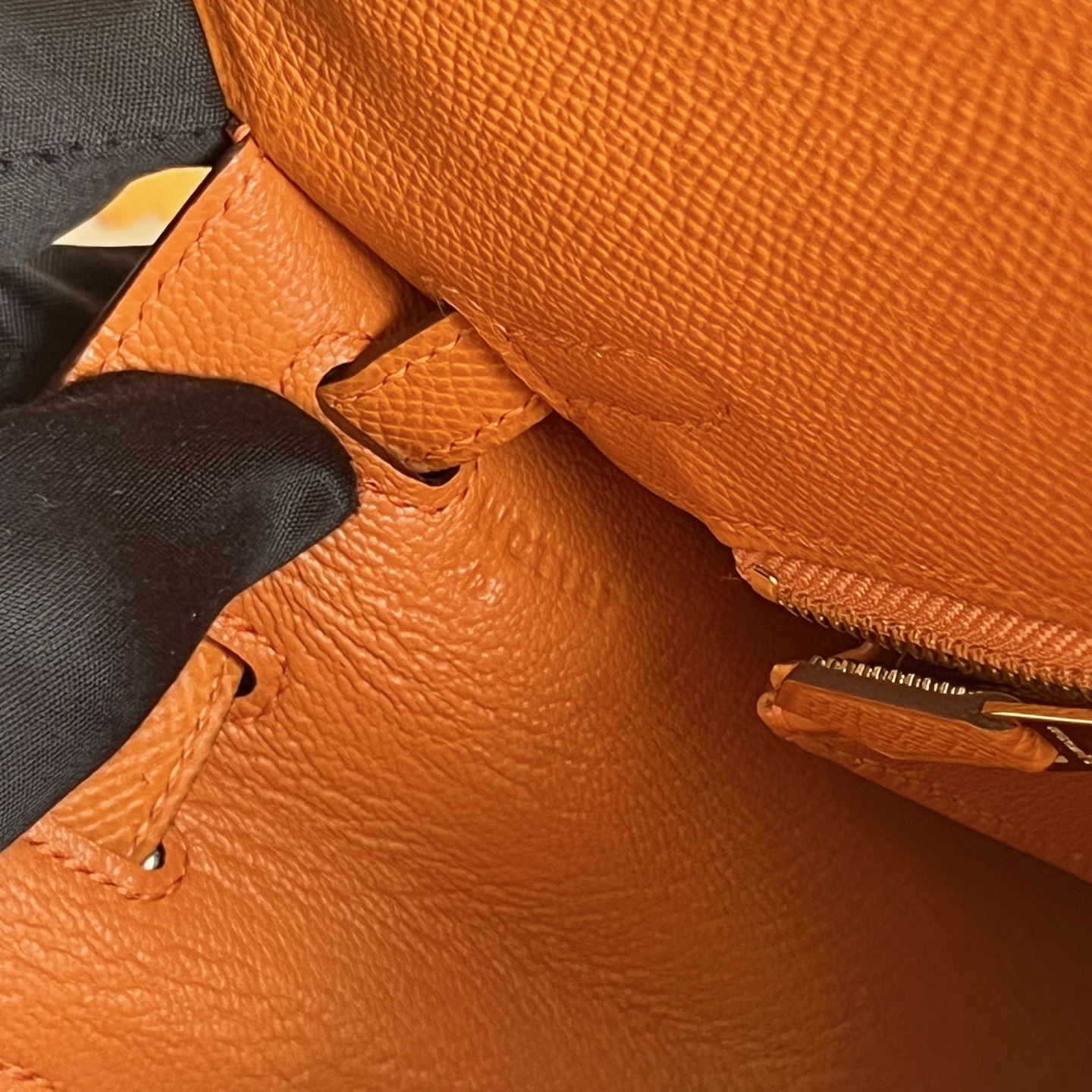 Spot Kelly 25cm Epsom Color: Ck93 Orange Orange gold buckle Fully handmade wax stitching Ghw Stock - Image 7