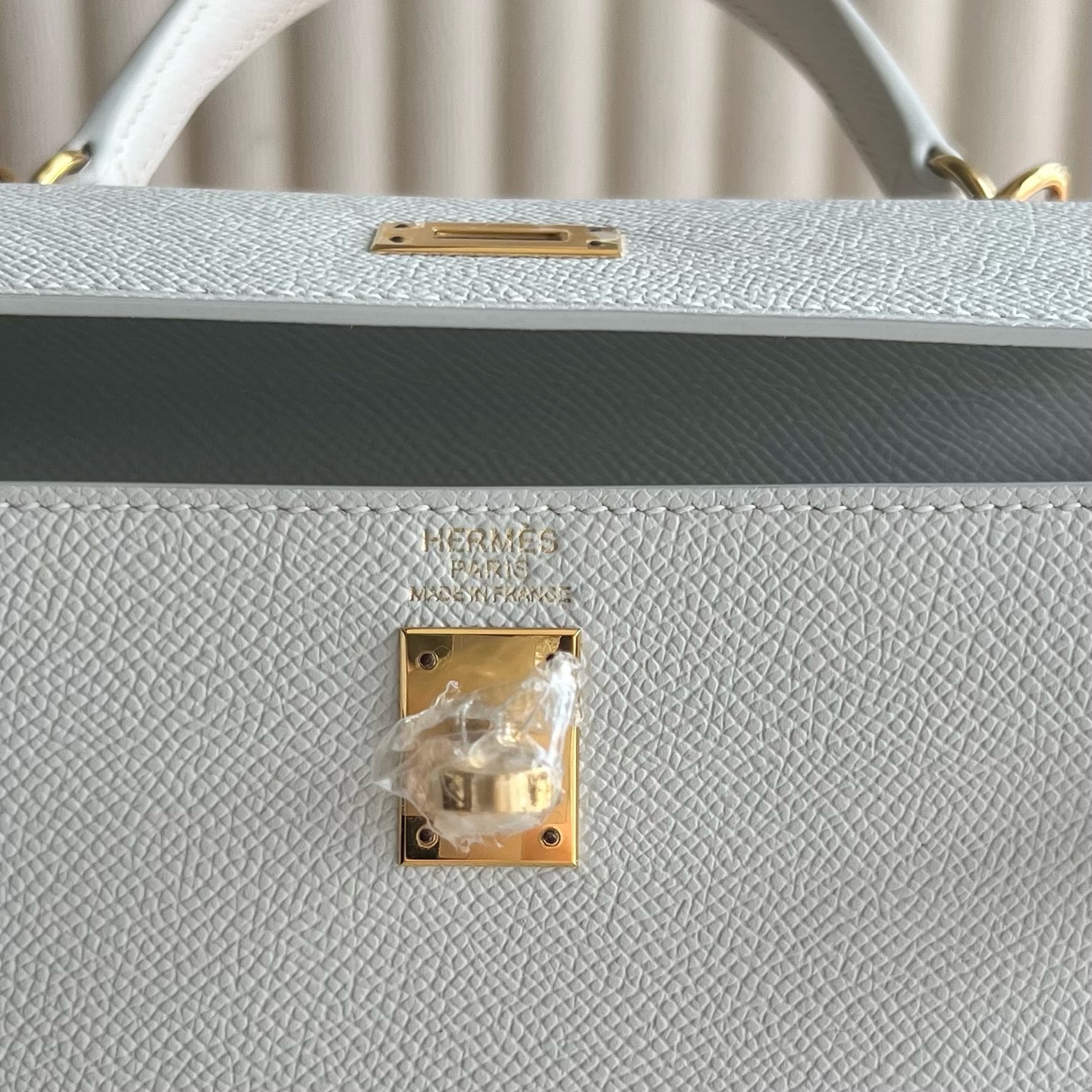 Spot Kelly 25cm Epsom Color: 01 pure white Blanc gold buckle fully handmade wax stitching Ghw Stock - Image 8