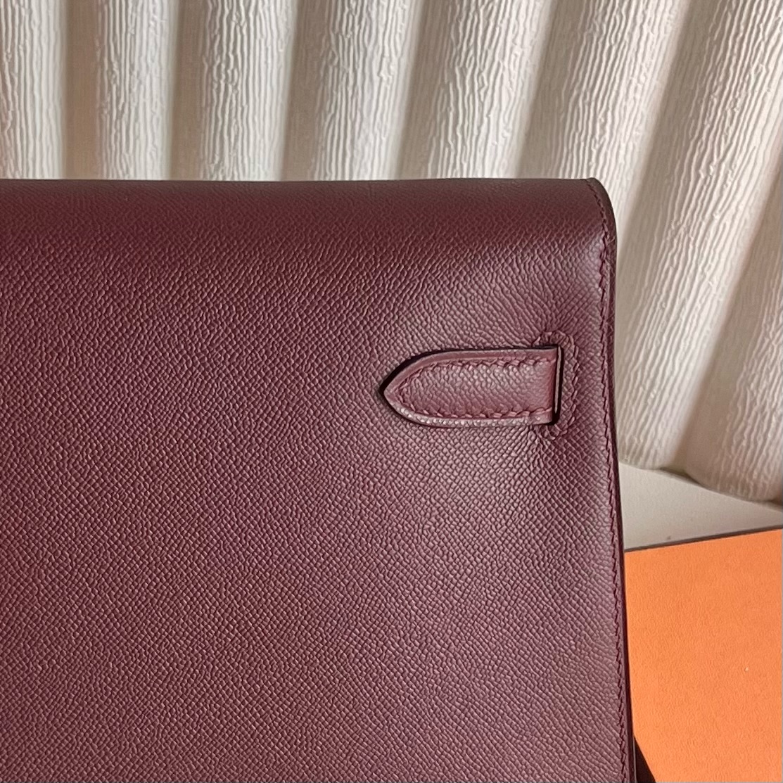 Kelly Elan 27cm Madame Color: CC55 Hermès red Rouge H gold buckle Fully handmade wax stitching, customized✈️ - Image 5