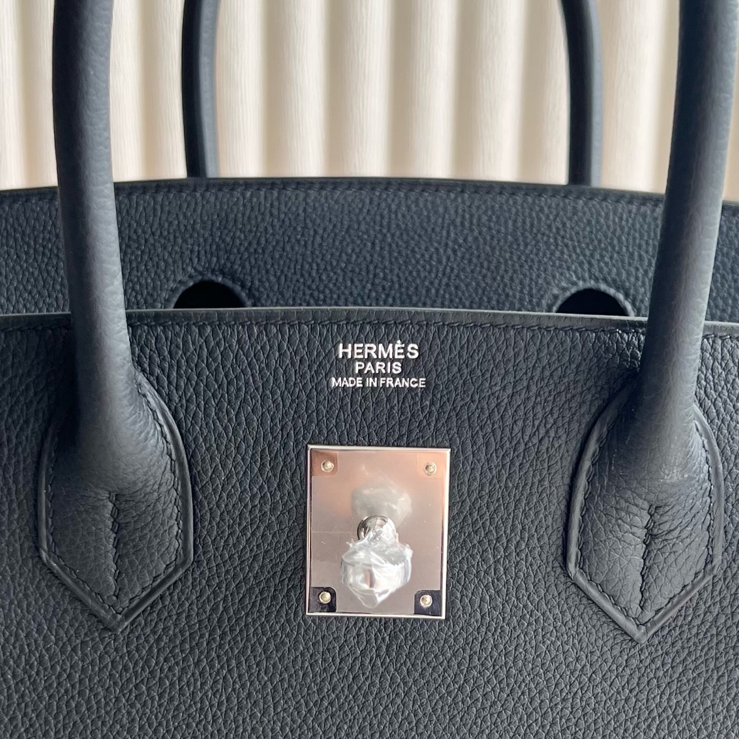 Birkin 30cm Togo original calfskin imported from Germany Color: Ck89 black Noir fully handmade wax thread sewing Original hardware hand-engraved silver buckle customized✈️ - Image 6