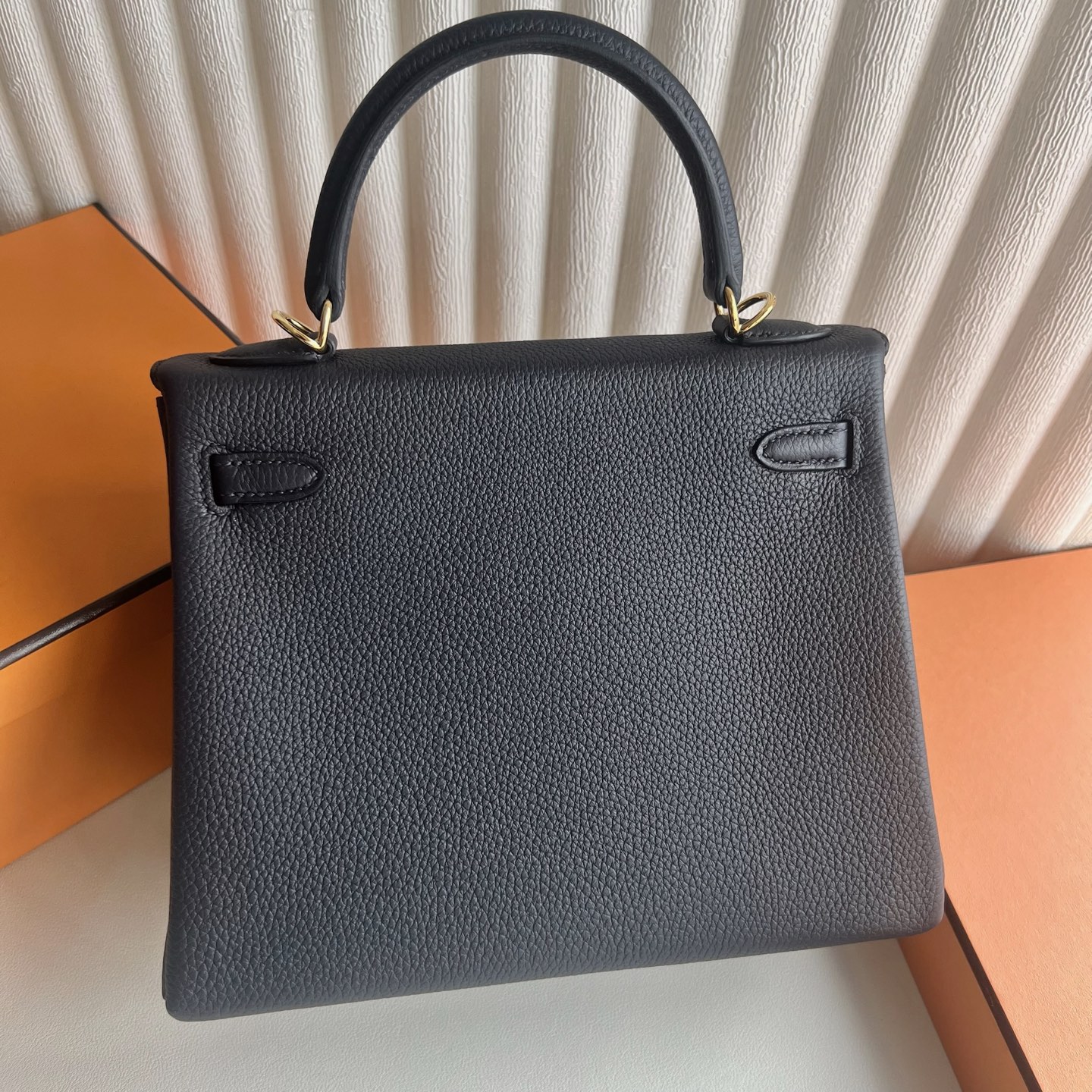 Kelly 25cm Togo original calfskin imported from Germany Color: 3Y navy blue Caban gold buckle, fully handmade wax stitching Ghw customized✈️ - Image 4