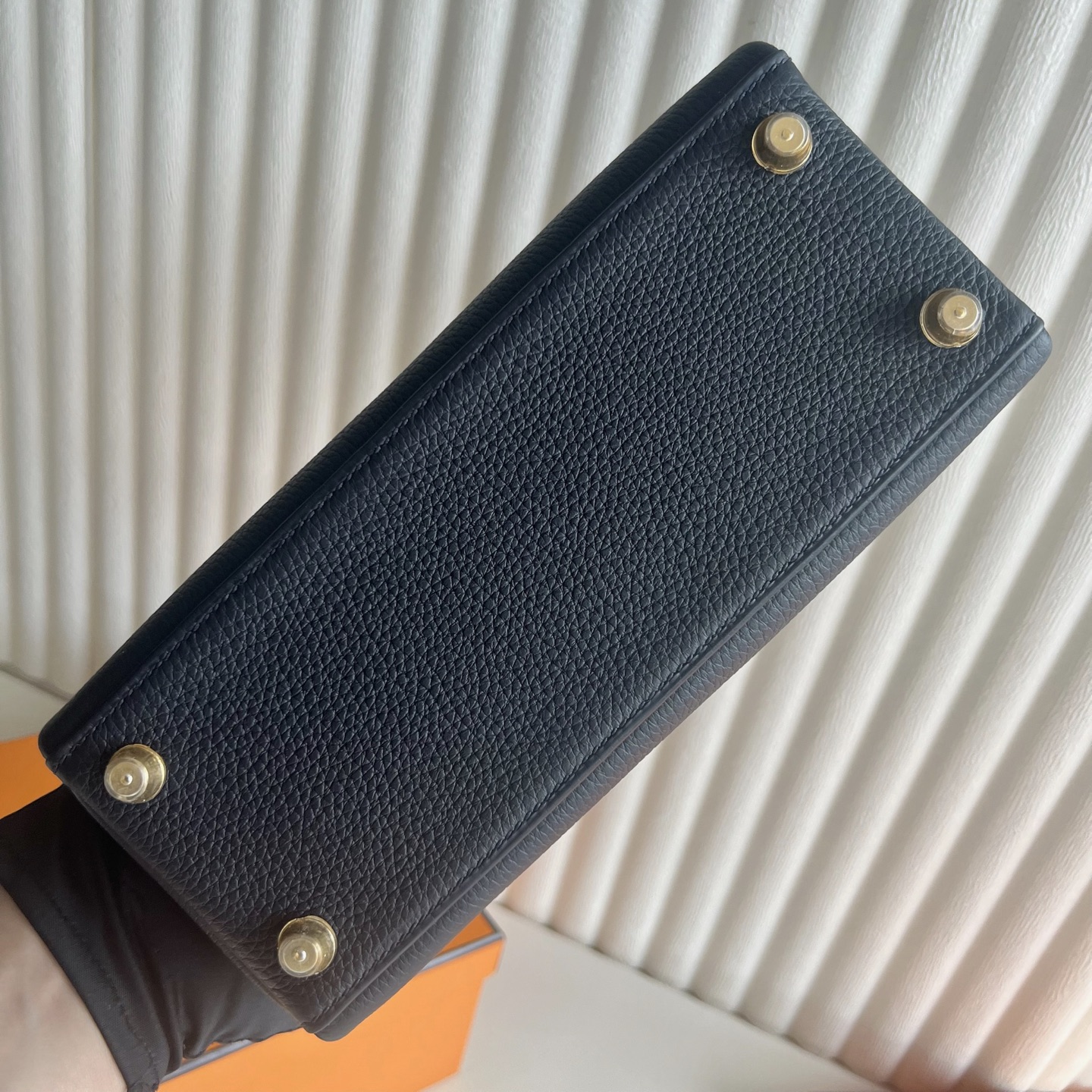 Kelly 25cm Togo original calfskin imported from Germany Color: 3Y navy blue Caban gold buckle, fully handmade wax stitching Ghw customized✈️ - Image 10