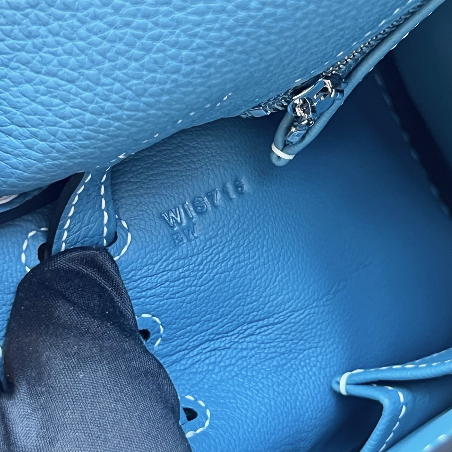 Kelly 25cm Togo original calfskin imported from Germany Color: D2 new denim blue, silver buckle, fully handmade wax stitching Phw customized✈️ - Image 7