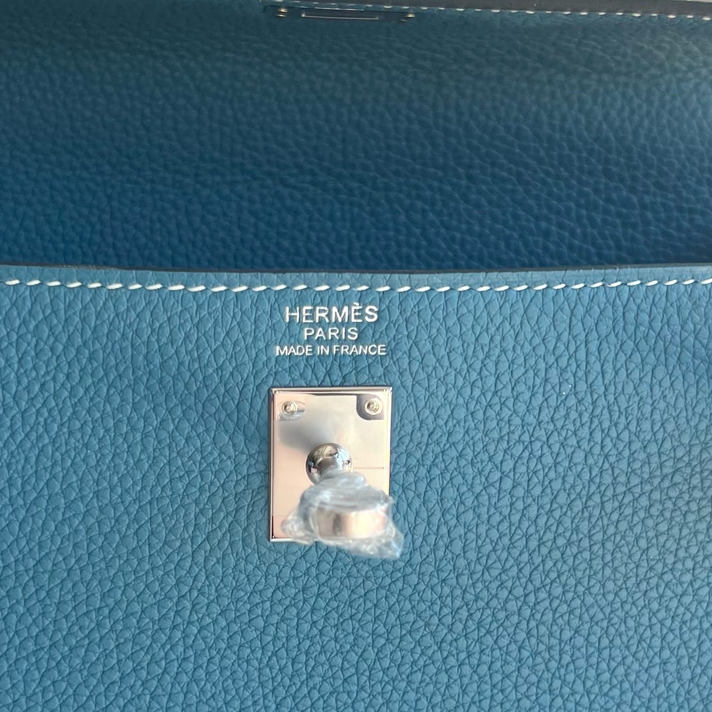 Kelly 25cm Togo original calfskin imported from Germany Color: D2 new denim blue, silver buckle, fully handmade wax stitching Phw customized✈️ - Image 8