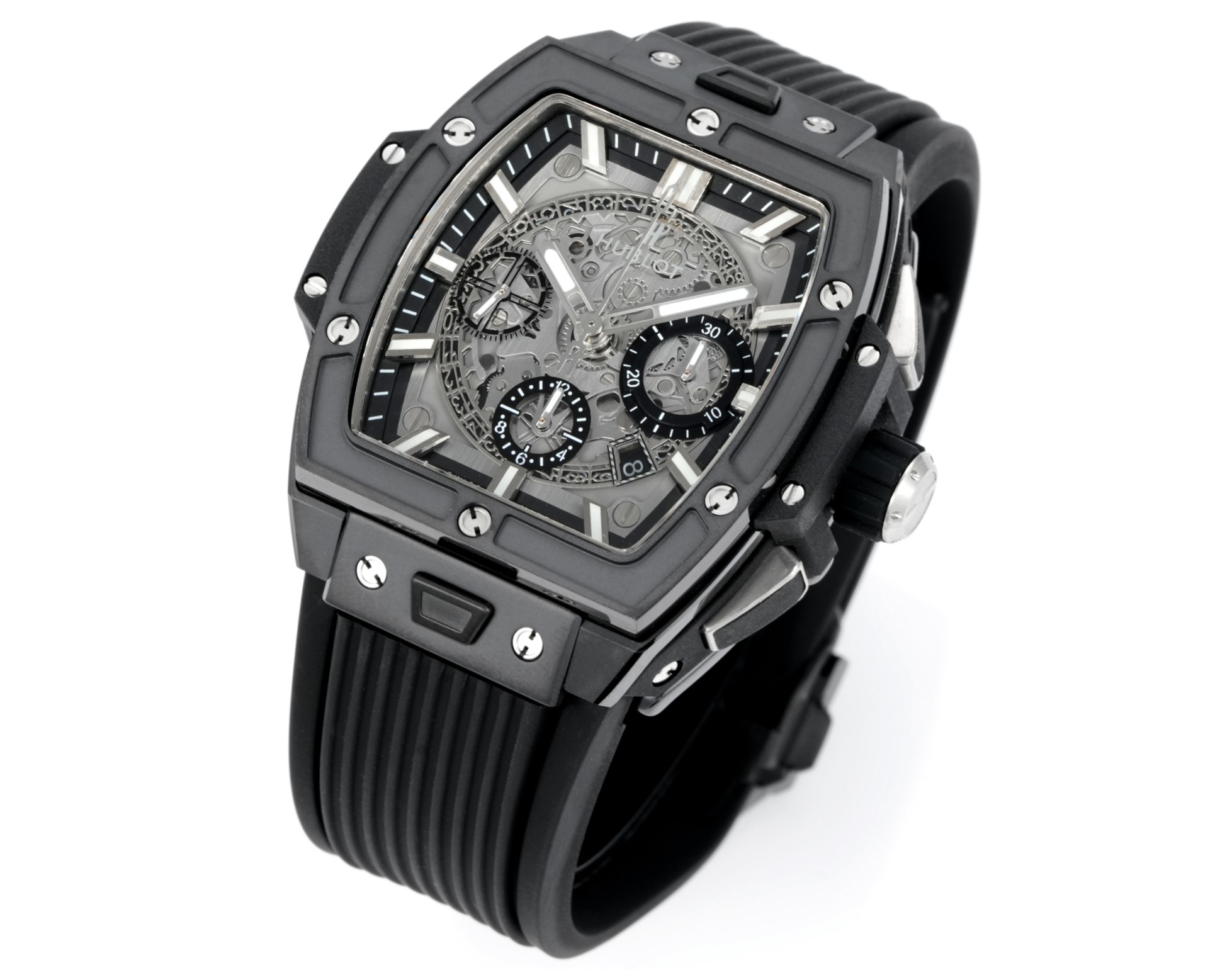 Hublot HUBLOT-new color "ceramic craft" Soul BIG BANG Series 🎮HB1 Inspired by racing, we launch a new Spirit of Big Bang limited edition watch! The watch combines all the iconic elements of the Spirit of Big Bang series with a new barrel-shaped all-ceramic case - Image 2