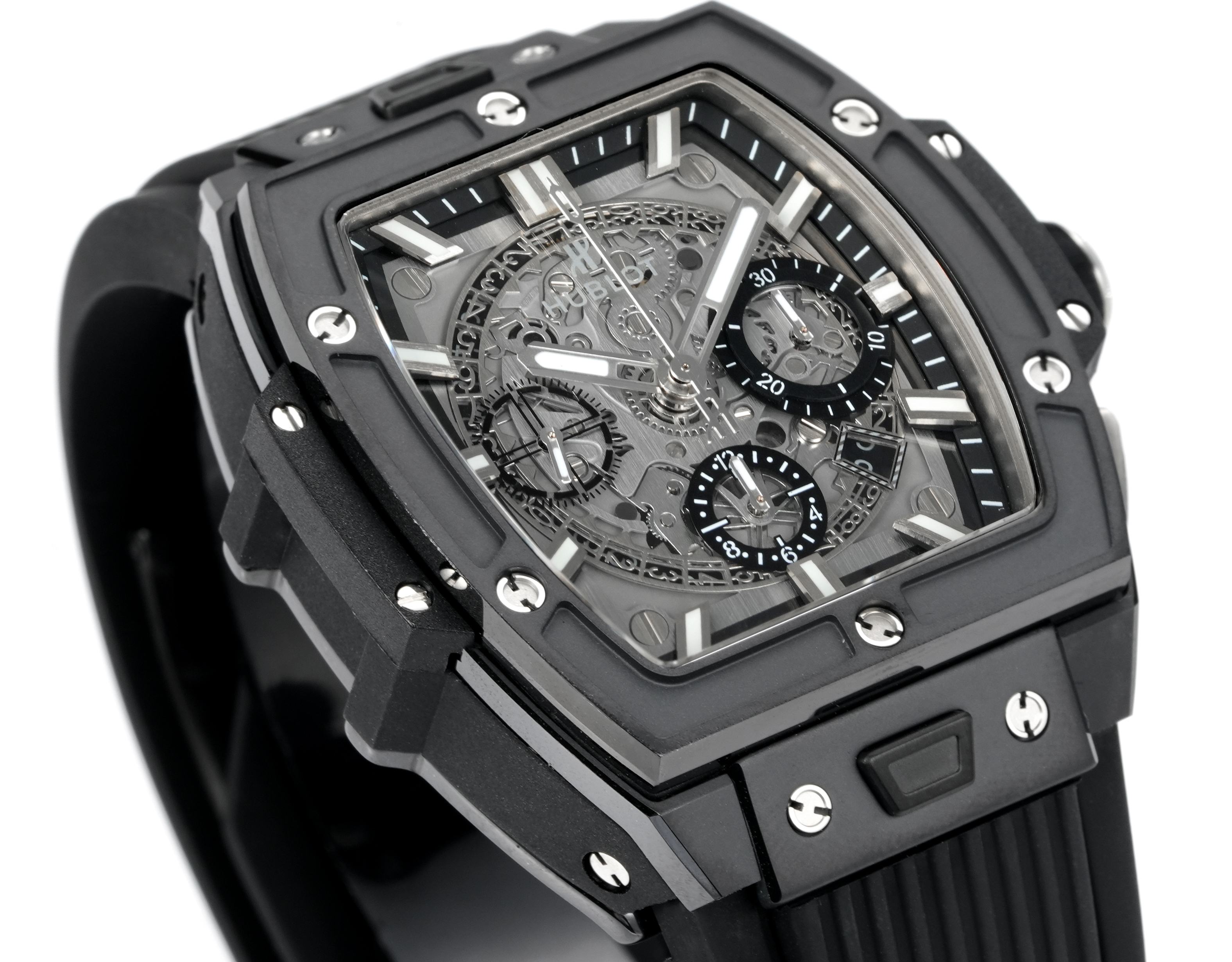 Hublot HUBLOT-new color "ceramic craft" Soul BIG BANG Series 🎮HB1 Inspired by racing, we launch a new Spirit of Big Bang limited edition watch! The watch combines all the iconic elements of the Spirit of Big Bang series with a new barrel-shaped all-ceramic case - Image 5