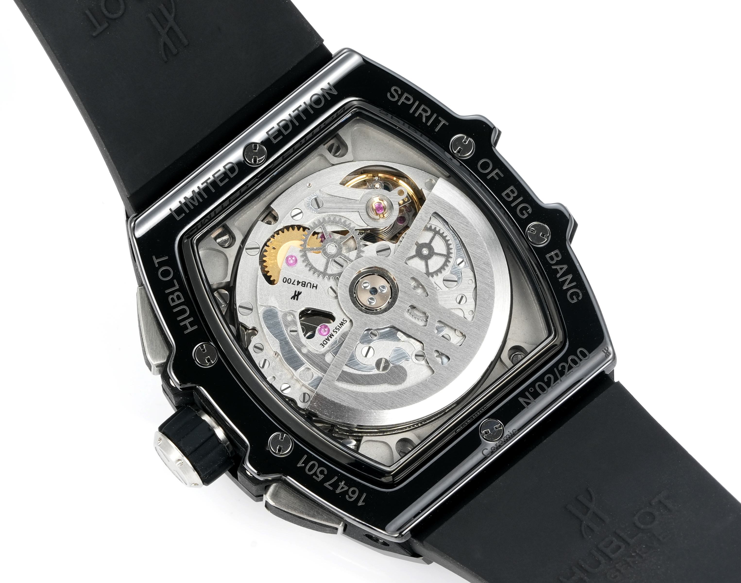 Hublot HUBLOT-new color "ceramic craft" Soul BIG BANG Series 🎮HB1 Inspired by racing, we launch a new Spirit of Big Bang limited edition watch! The watch combines all the iconic elements of the Spirit of Big Bang series with a new barrel-shaped all-ceramic case - Image 8