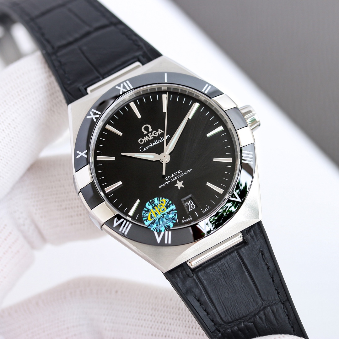OMEGA OMEGA Star Eternal Constellation Watch Fifth Generation Constellation Ceramic Ring Series! Brand new original size 41MM watch! 1⃣️Upgraded bezel, original and uniformly polished imported ceramic bezel, the scale adopts platinum electroplating process, which is durable and does not fade - Image 2