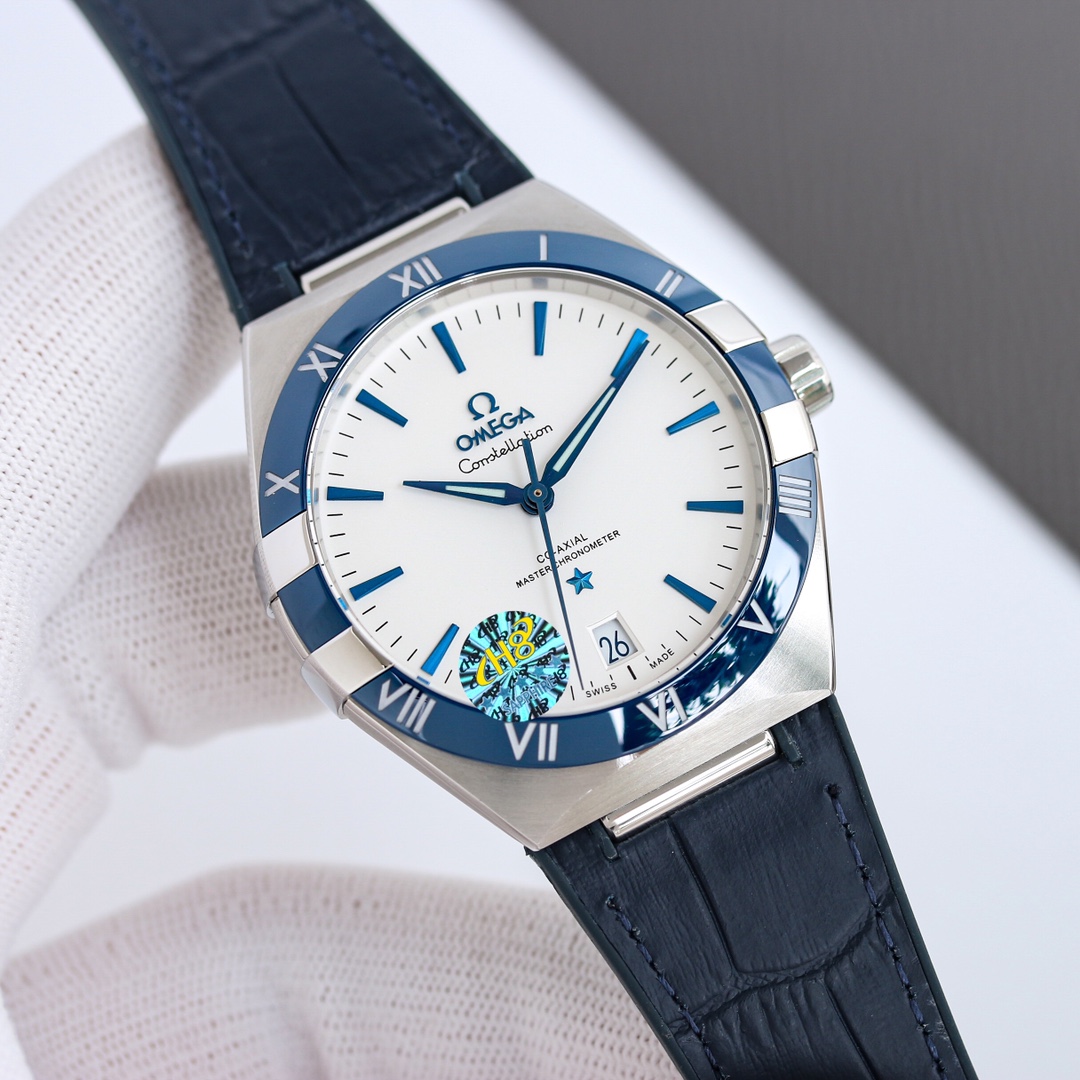 OMEGA OMEGA Star Eternal Constellation Watch Fifth Generation Constellation Ceramic Ring Series! Brand new original size 41MM watch! 1⃣️Upgraded bezel, original and uniformly polished imported ceramic bezel, the scale adopts platinum electroplating process, which is durable and does not fade - Image 3