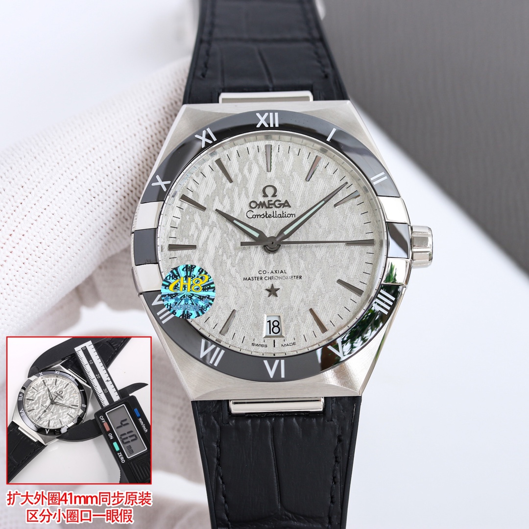 OMEGA OMEGA Star Eternal Constellation Watch Fifth Generation Constellation Ceramic Ring Series! Brand new original size 41MM watch! 1⃣️Upgraded bezel, original and uniformly polished imported ceramic bezel, the scale adopts platinum electroplating process, which is durable and does not fade - Image 6