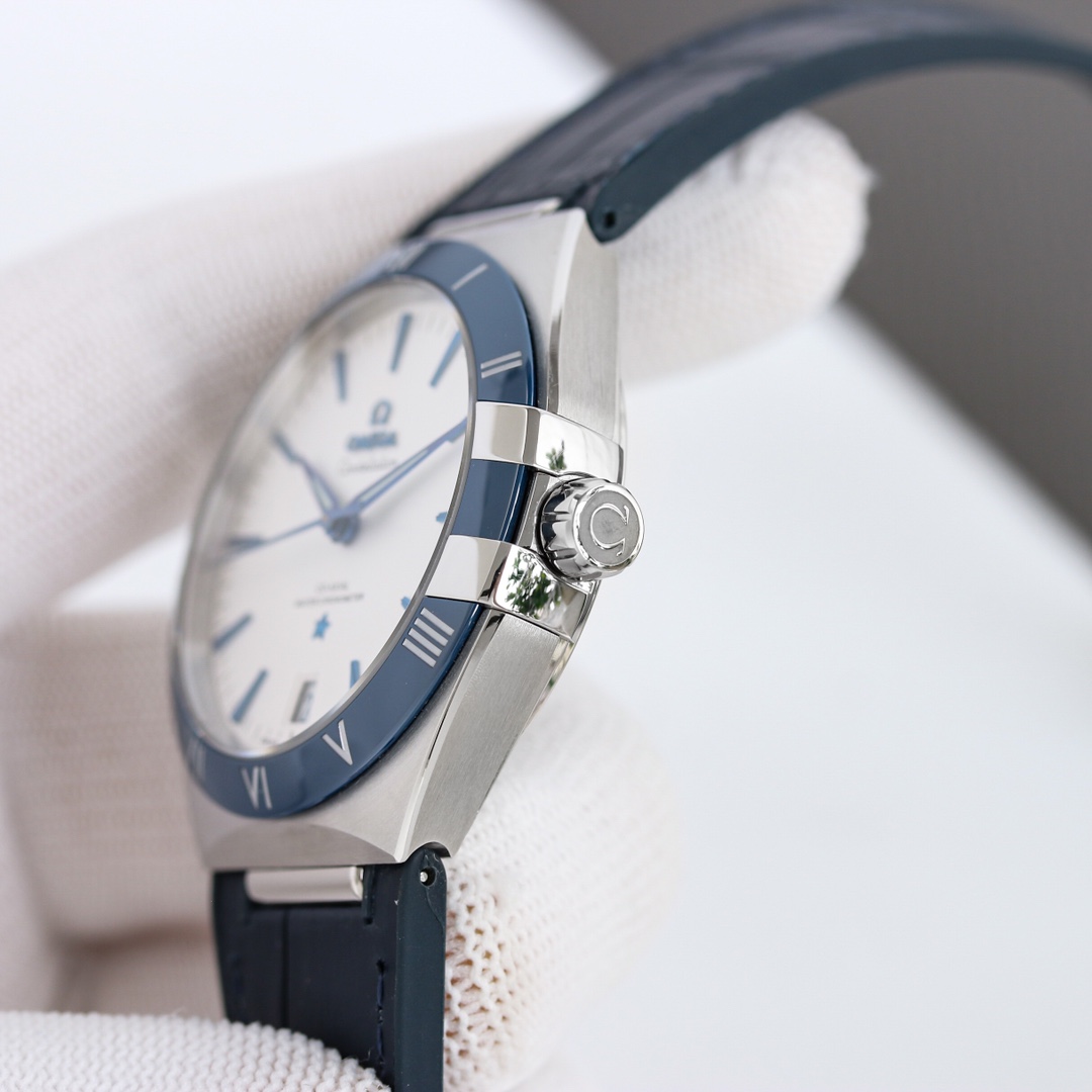 OMEGA OMEGA Star Eternal Constellation Watch Fifth Generation Constellation Ceramic Ring Series! Brand new original size 41MM watch! 1⃣️Upgraded bezel, original and uniformly polished imported ceramic bezel, the scale adopts platinum electroplating process, which is durable and does not fade - Image 7
