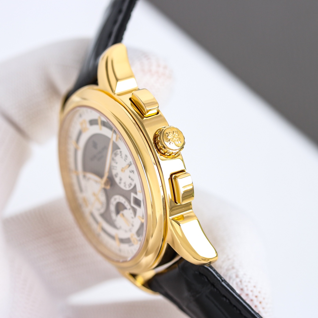 New model on the market 🔥Patek Philippe (actual photo) Patek Philippe is a noble work of art! Equipped with imported 9100 kinetic energy multi-functional 7-pin movement (0 repairs) â‘ Functions (kinetic energy, 24 hours, day of the week, stars, month/moon/sun) imported 316 stainless steel! Paired with Italian imported calfskin! Original folding buckle! ②⌚The dial uses a â•️ 7-pin design with Arabic numerals hidden in the inner ring, the highest version of the function, as a scale, which further shows the luxurious temperament of this watch! ③⌚Size 42mm - Image 7